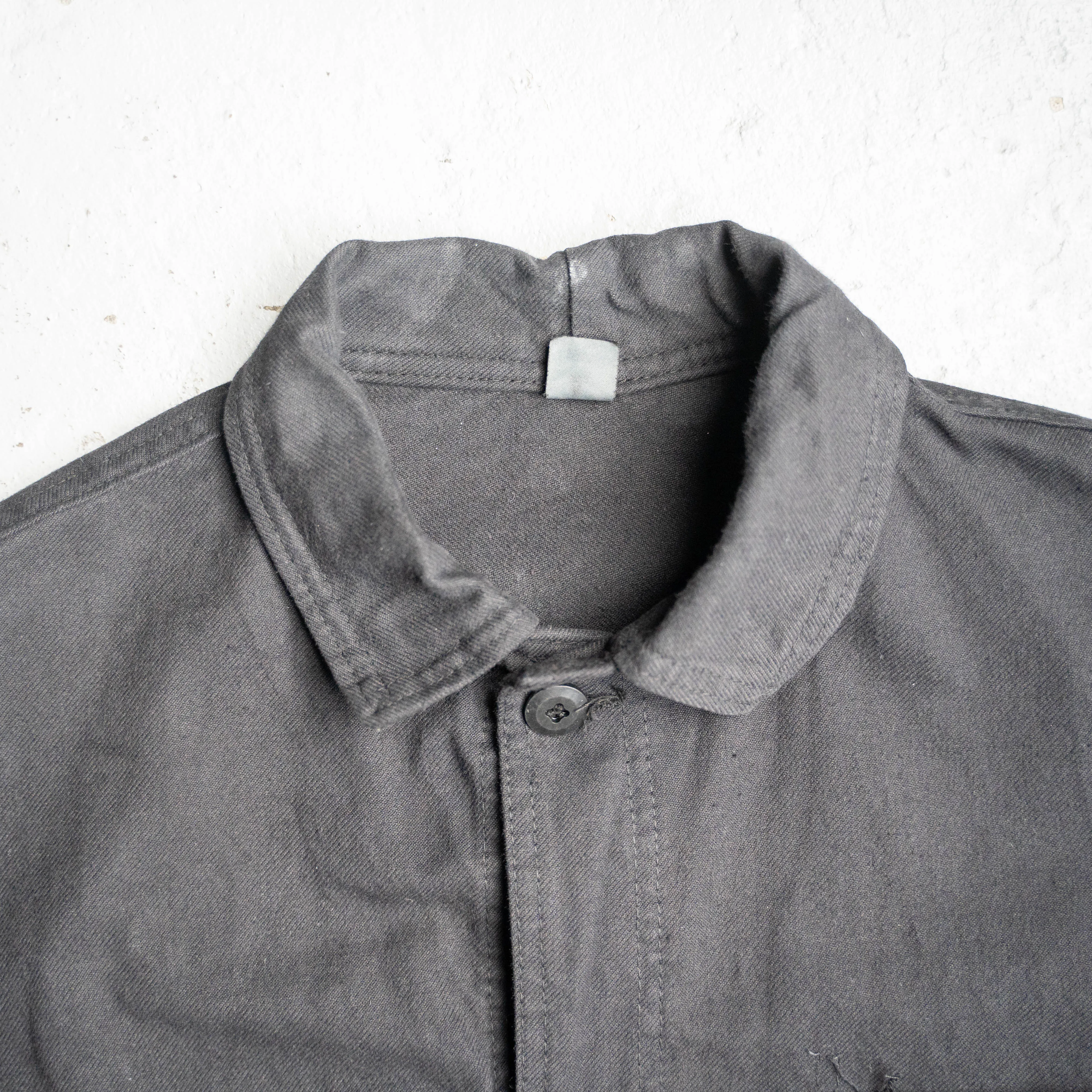 1960-70s France cotton twill work jacket 'black dyed' -4