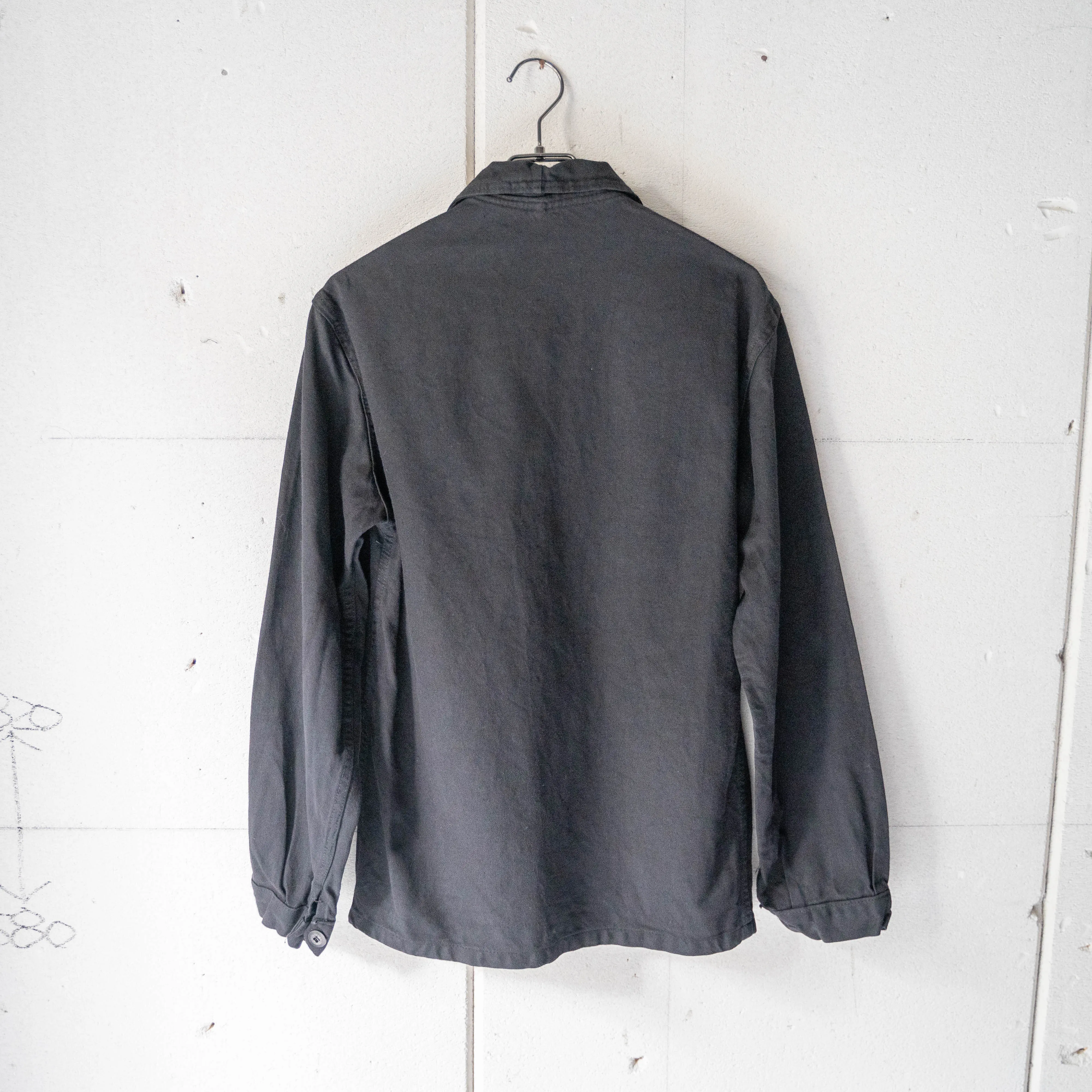 1960-70s France cotton twill work jacket 'black dyed' -4