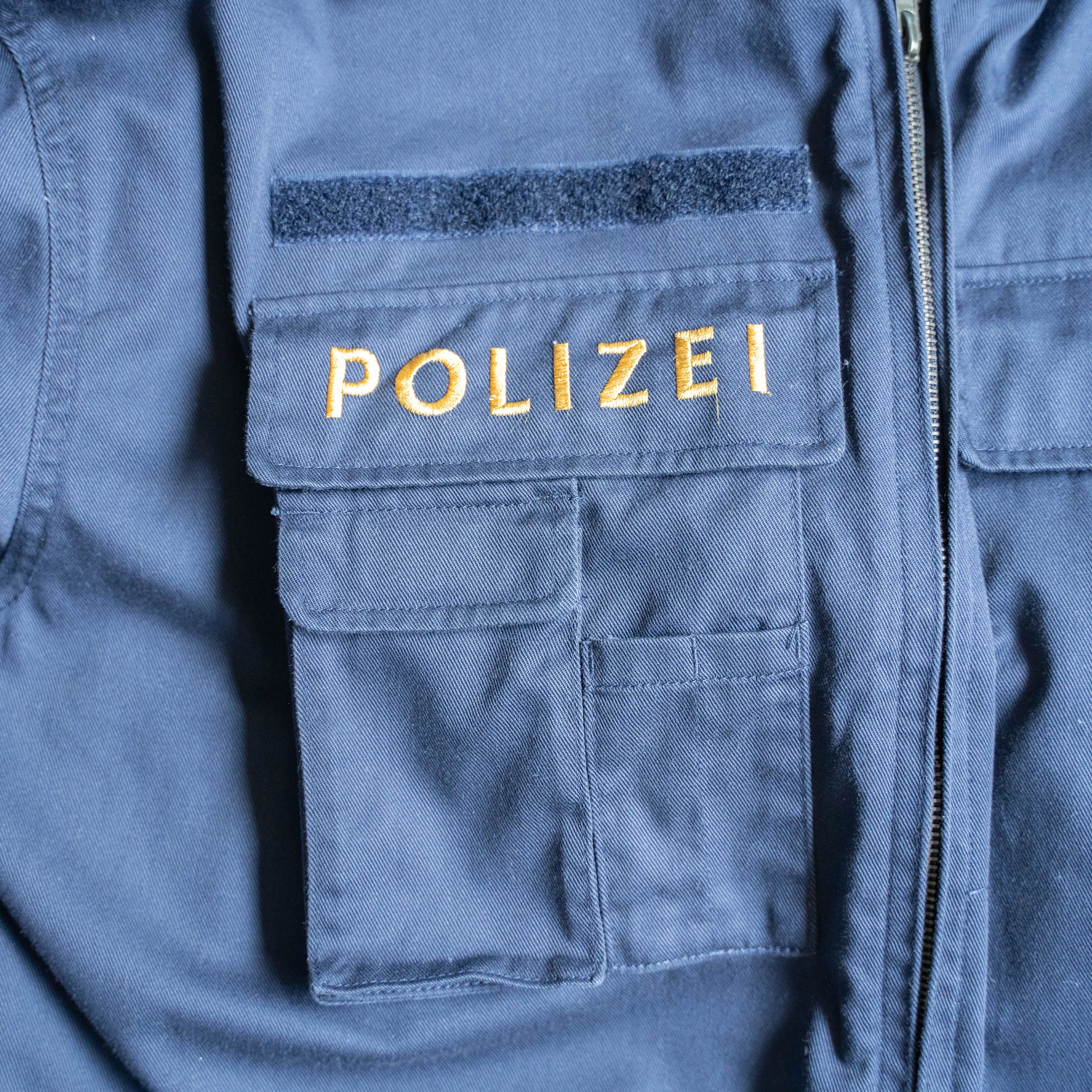 2000s Germany police navy color short jacket -with patch-