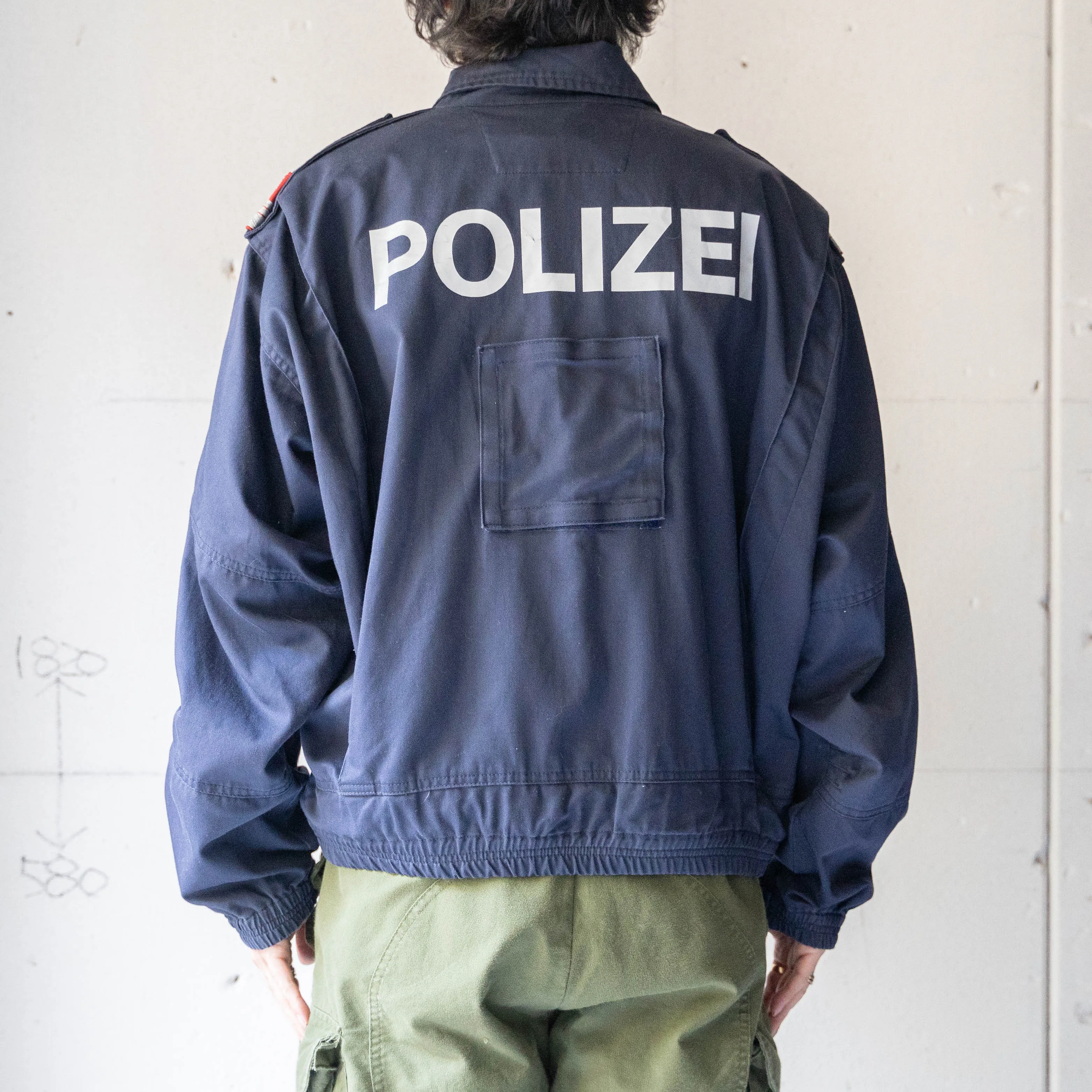 2000s Germany police navy color short jacket -with patch-