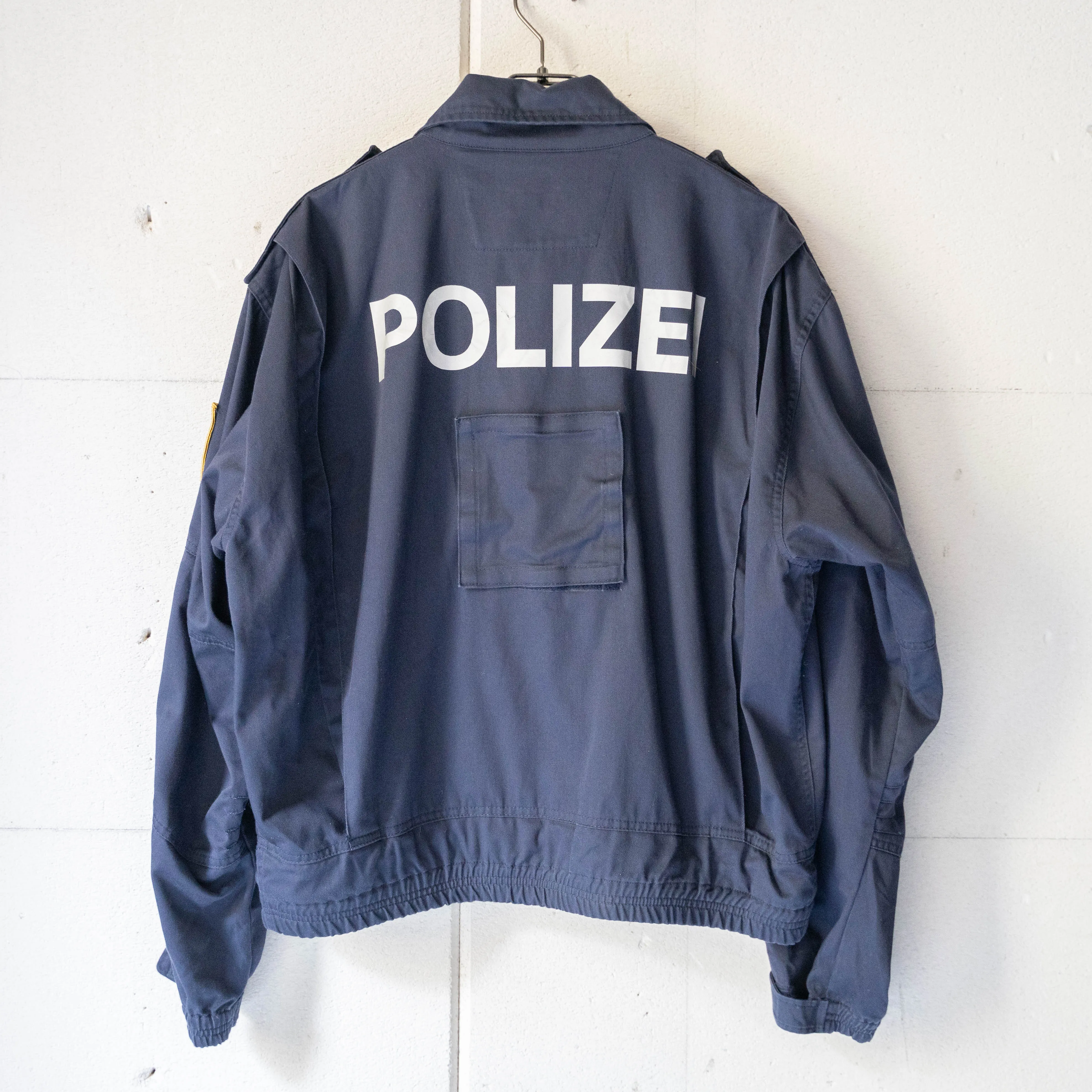 2000s Germany police navy color short jacket -with patch-