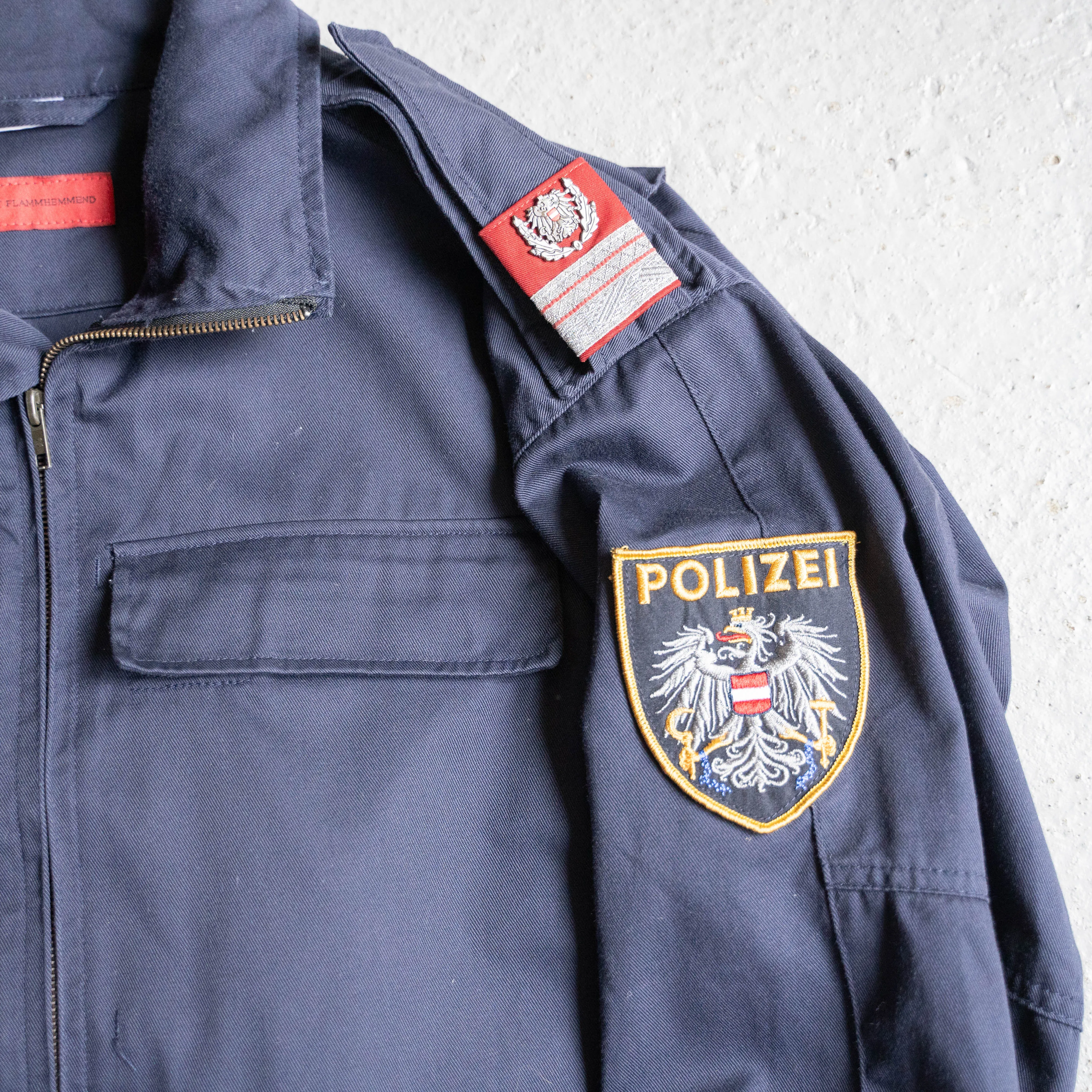 2000s Germany police navy color short jacket -with patch-