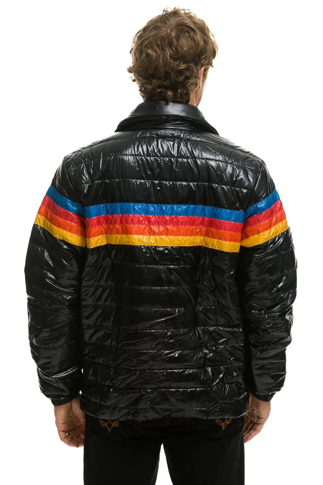 4 STRIPE TRAVELER JACKET - GLOSSY BLACK