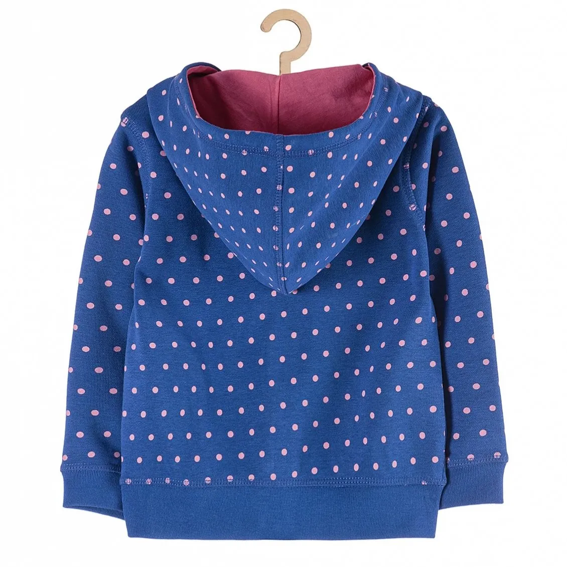 5.10.15 Pink Dots Cat Face Blue Zipper Hoodie 687