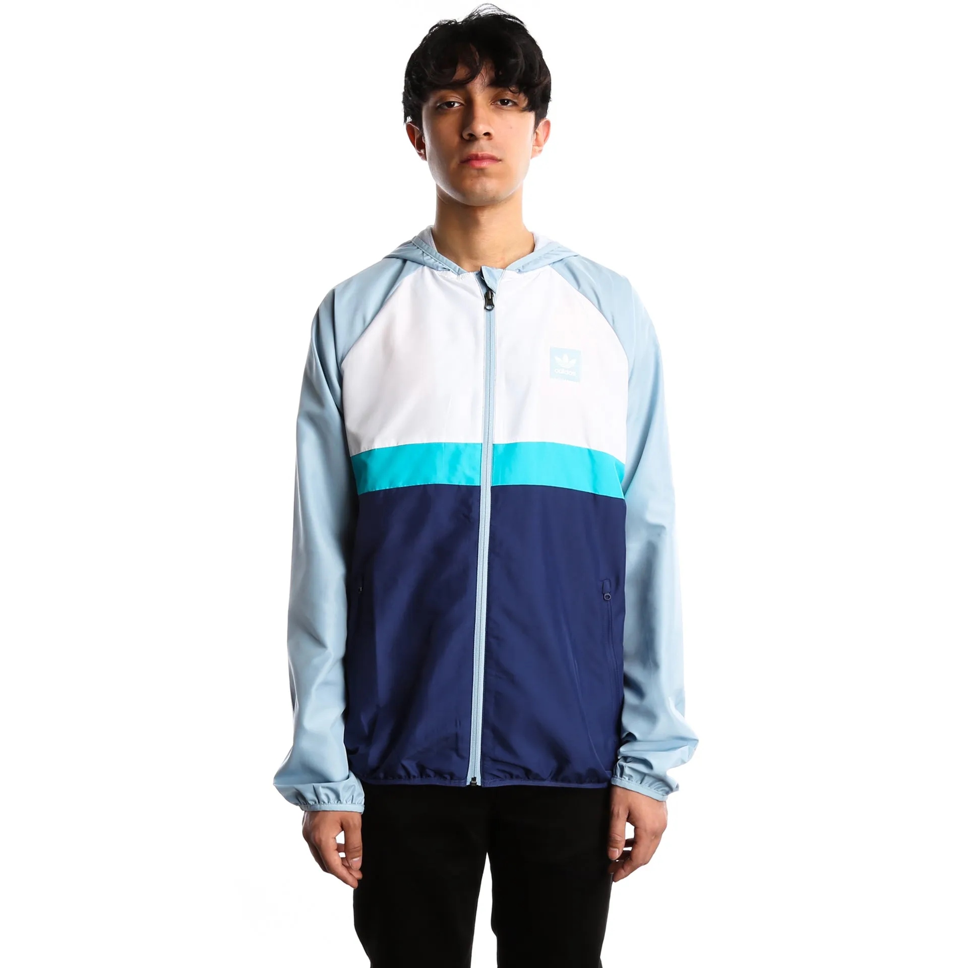 Adidas Mens BB Wind Jacket - White/Teal/Navy