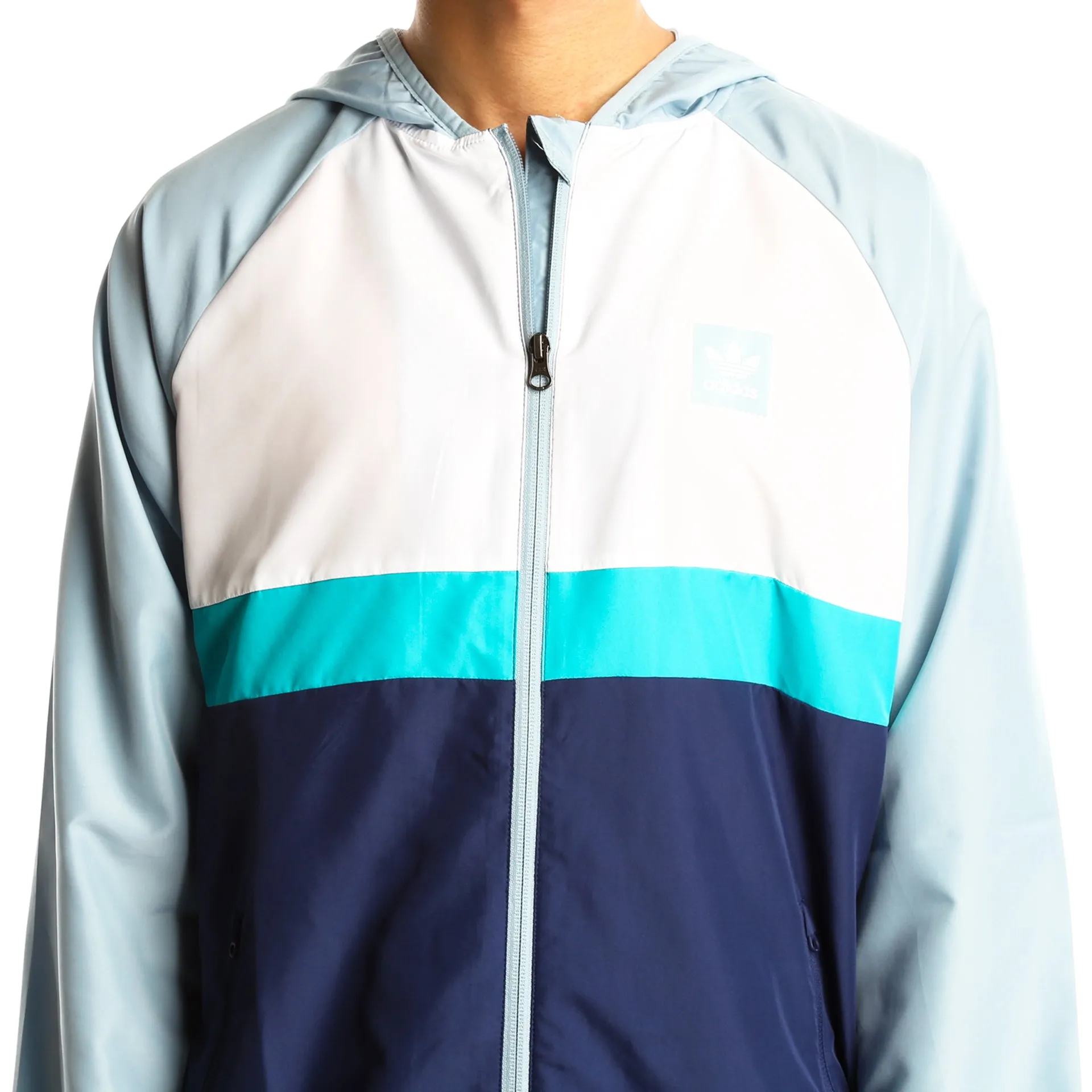 Adidas Mens BB Wind Jacket - White/Teal/Navy