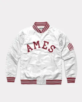 AMES Arch Iowa State Vintage White Varsity Jacket