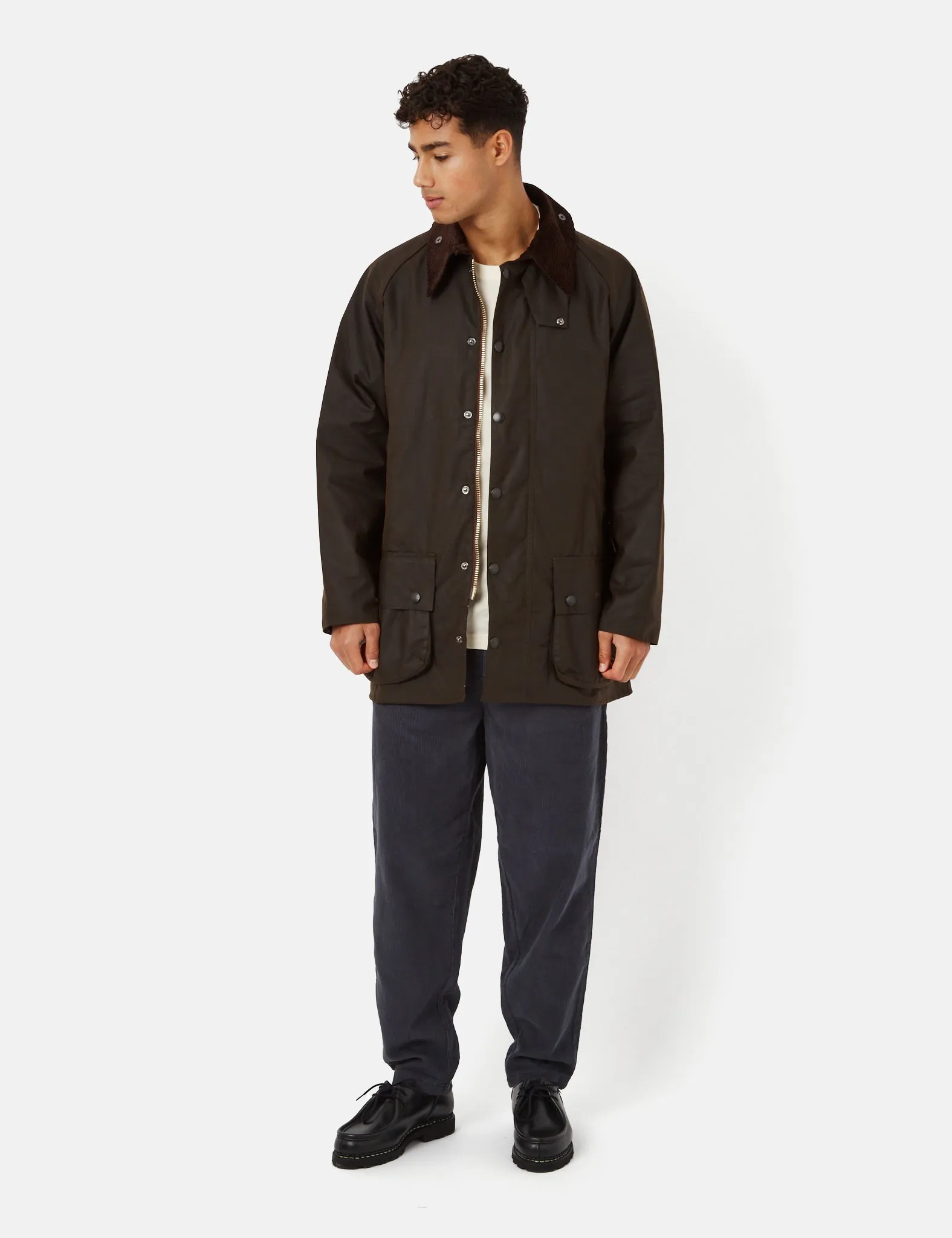 Barbour Beaufort Wax Jacket - Olive Green