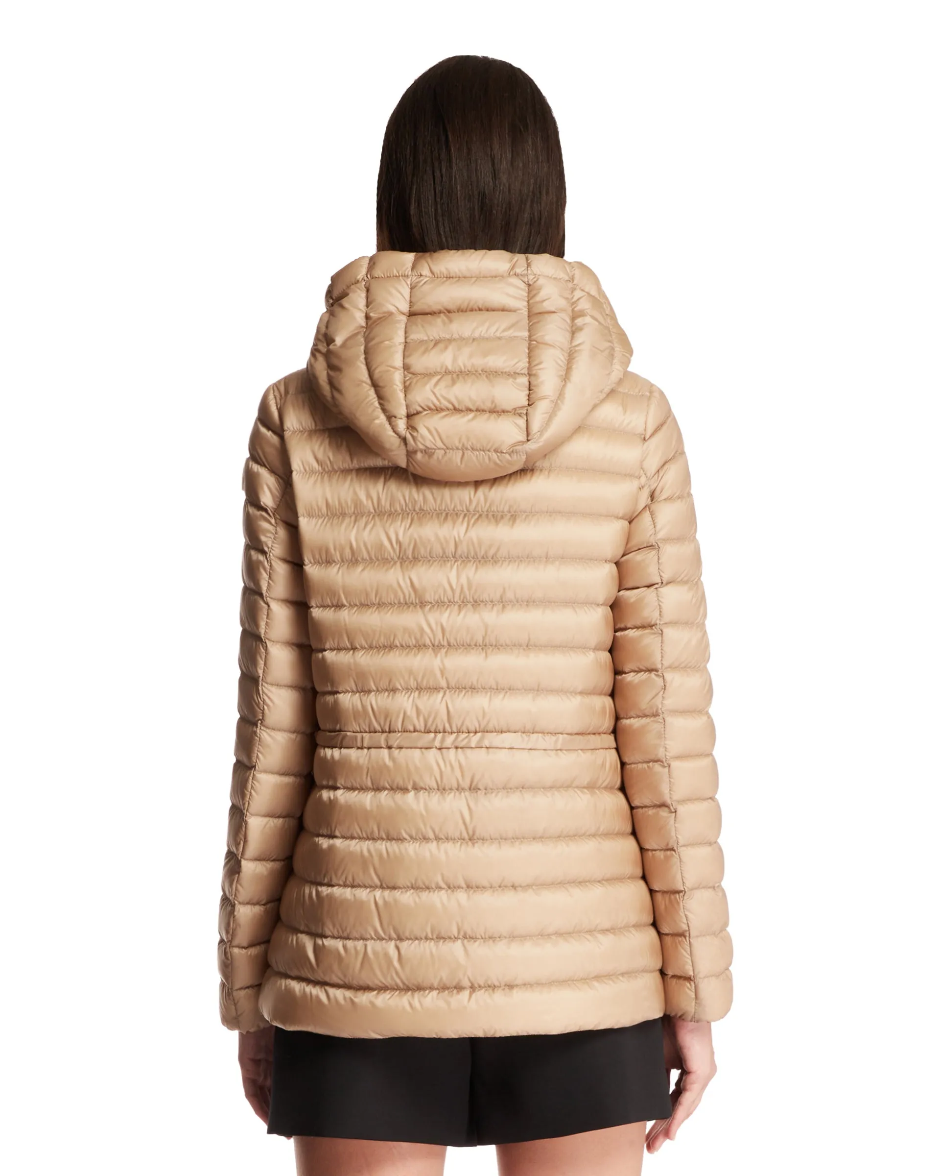 Beige Raie Short Down Jacket