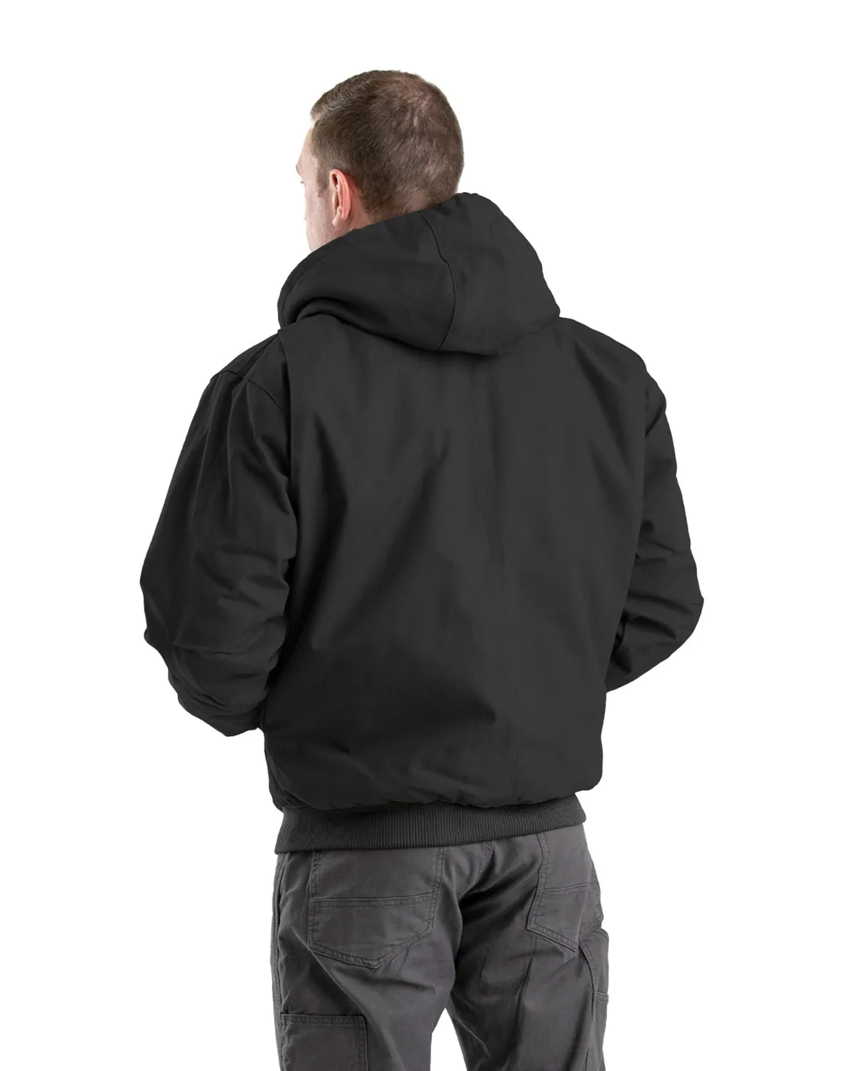 Berne Apparel Mens Heritage Duck Hooded Active Black 100% Cotton Cotton Jacket