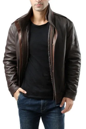 BGSD Men Brandon New Zealand Lambskin Leather Bomber Jacket