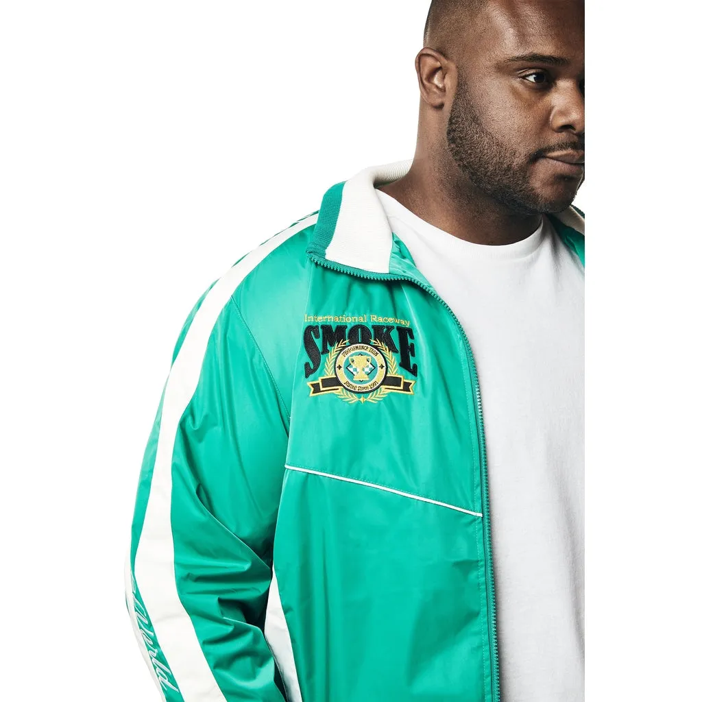 Big and Tall - Euro Racing Windbreaker Jacket - Hunter Green