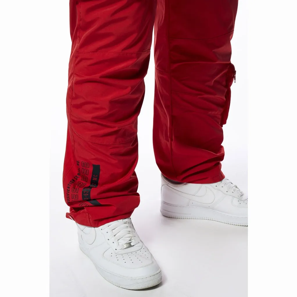 Big and Tall - Printed Utility Windbreaker Joggers - Red