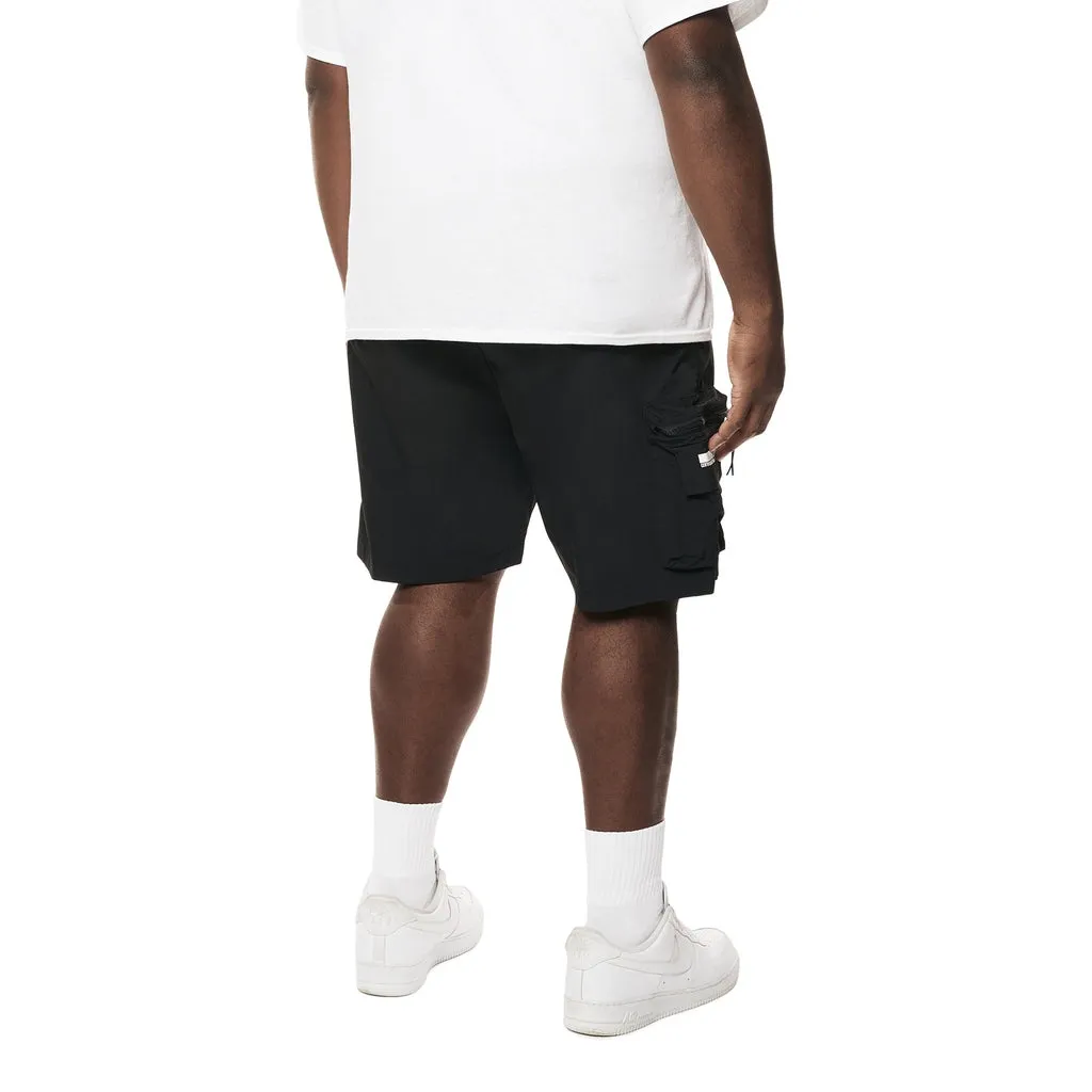 Big and Tall - Utility Windbreaker Cargo Shorts - Black