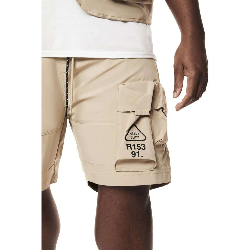 Big and Tall - Utility Windbreaker Cargo Shorts - Khaki