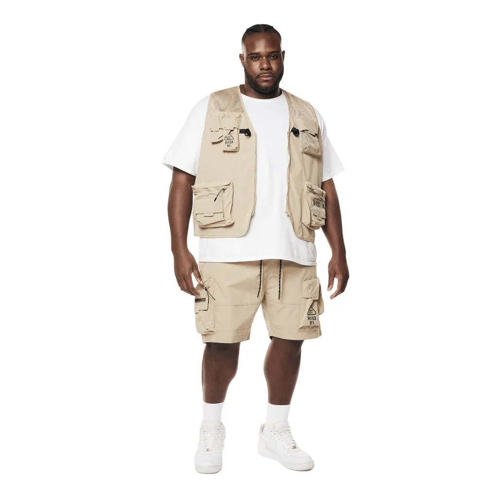 Big and Tall - Utility Windbreaker Cargo Shorts - Khaki