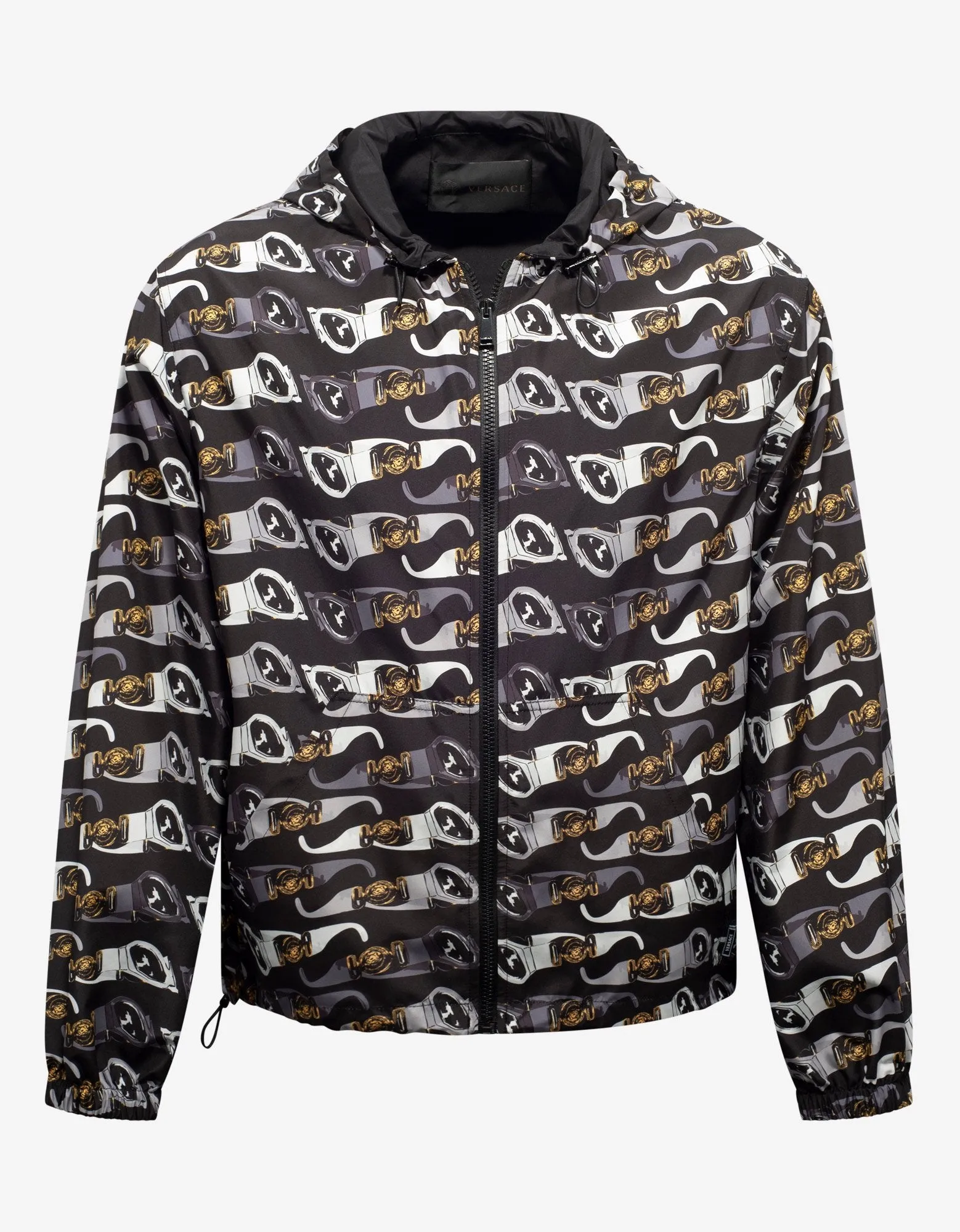 Black Biggie Sunglasses Print Windbreaker -