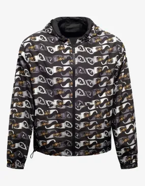 Black Biggie Sunglasses Print Windbreaker -