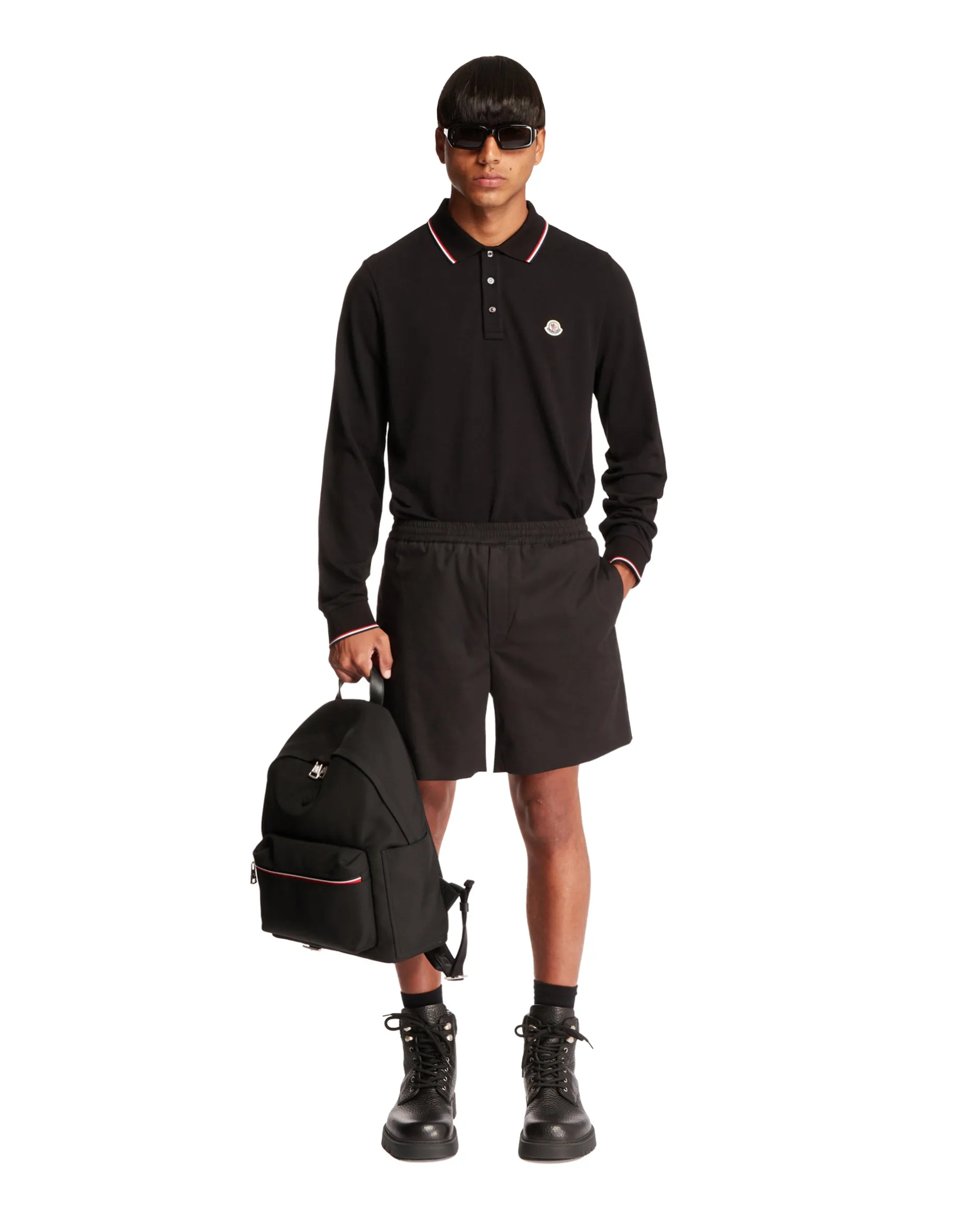 Black Cotton Polo Shirt