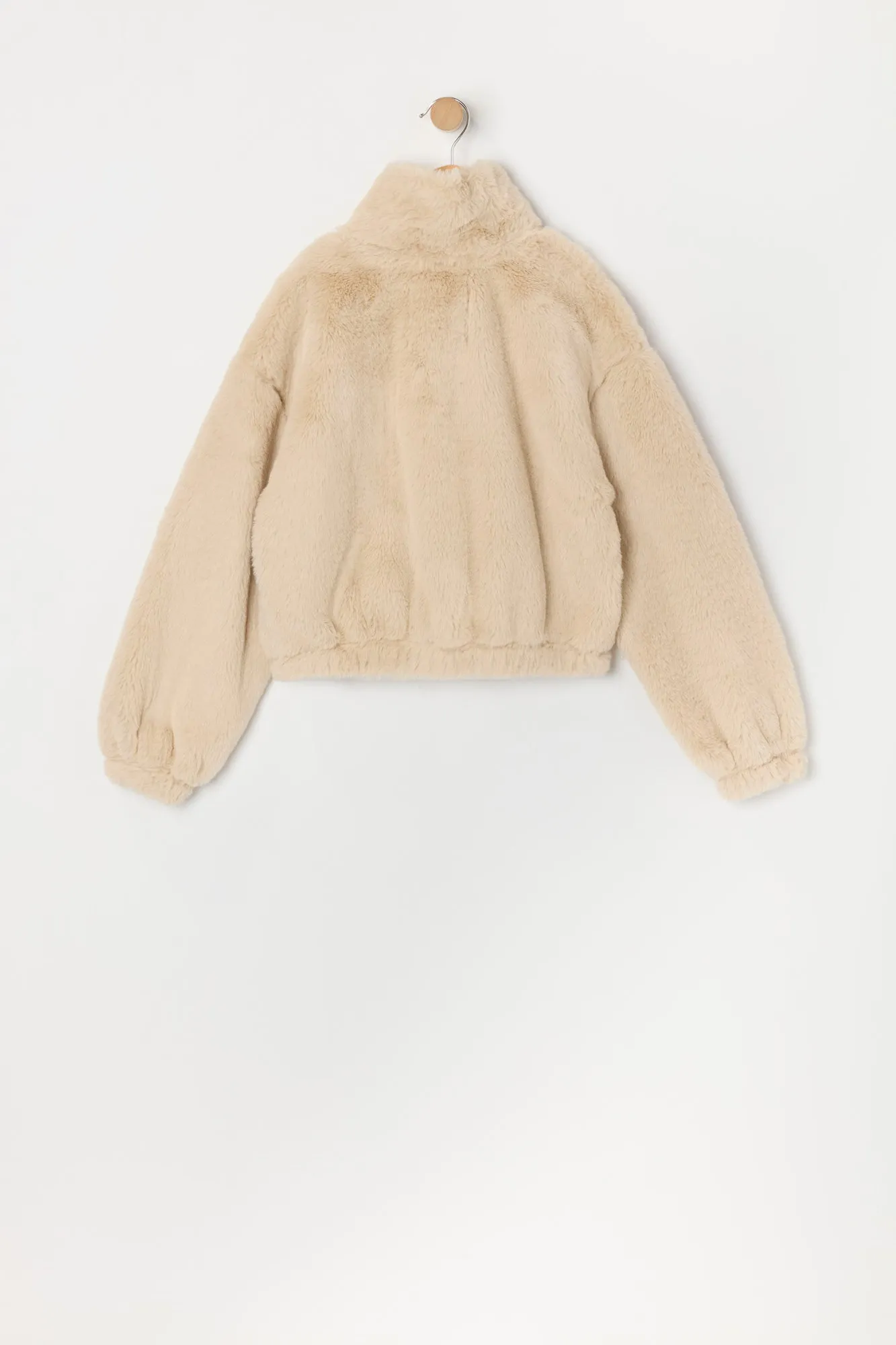 Blouson en peluche avec fermeture à glissière pour fille