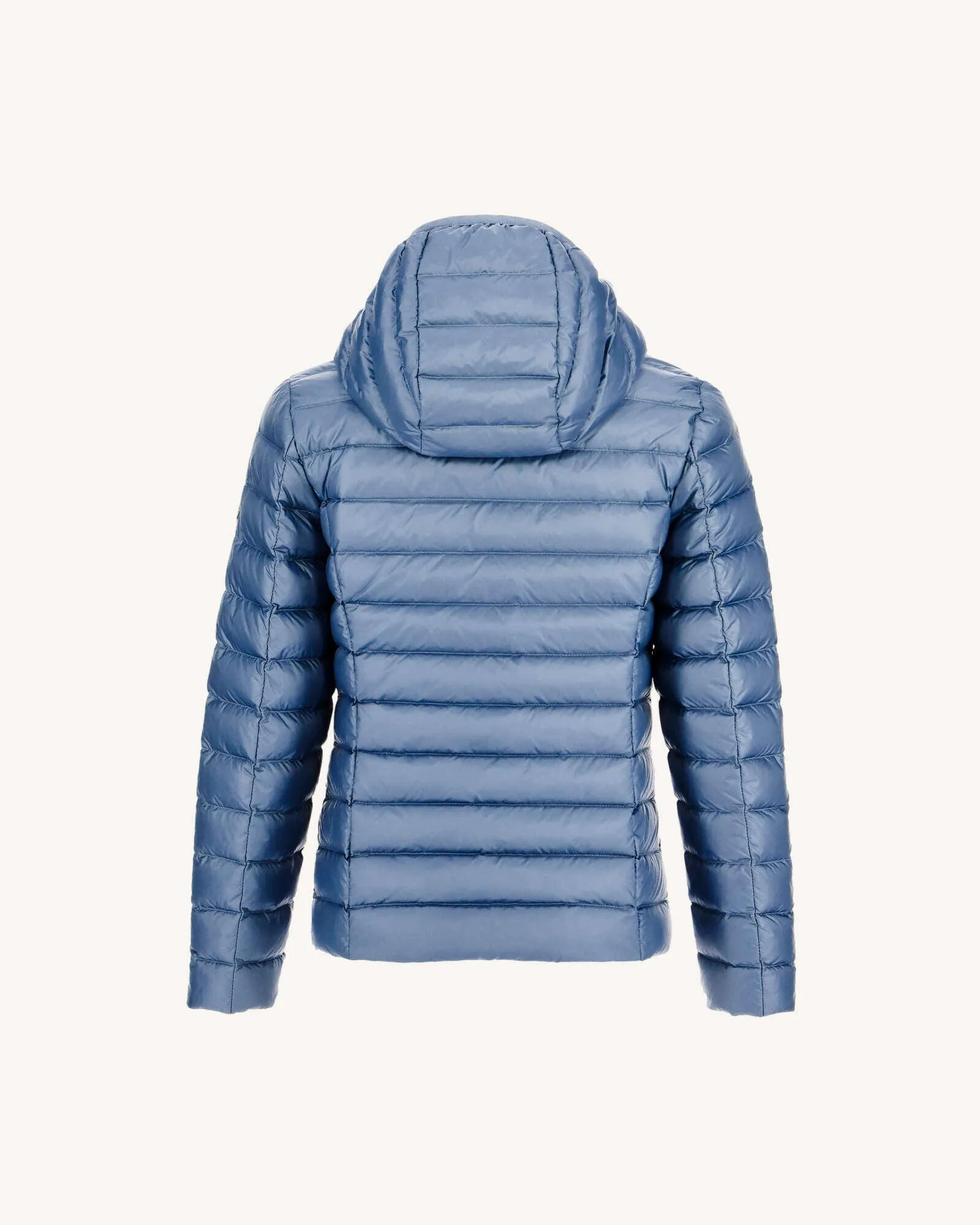 Blue washed Carla kid's lightweight hooded puffer jacket