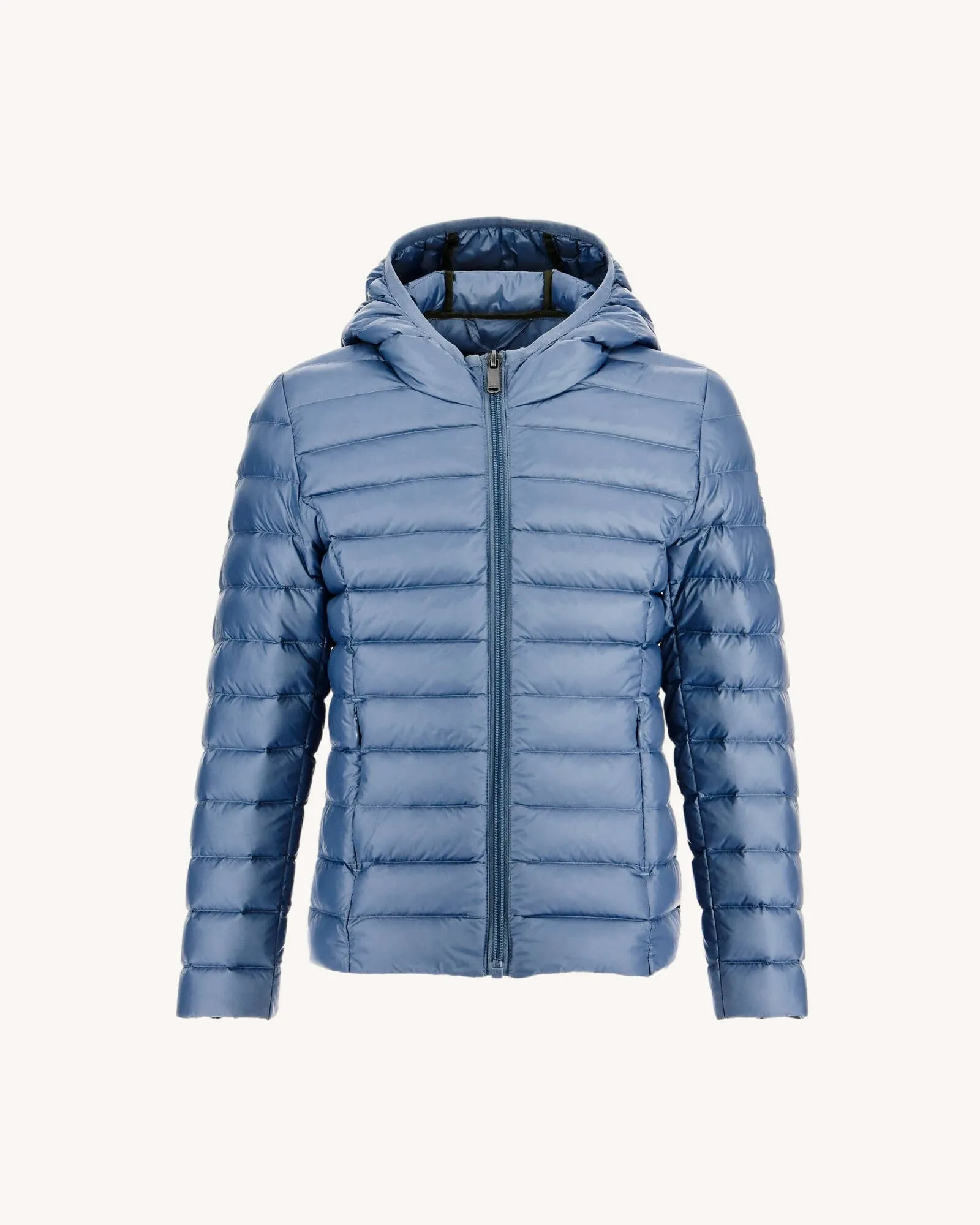 Blue washed Carla kid's lightweight hooded puffer jacket