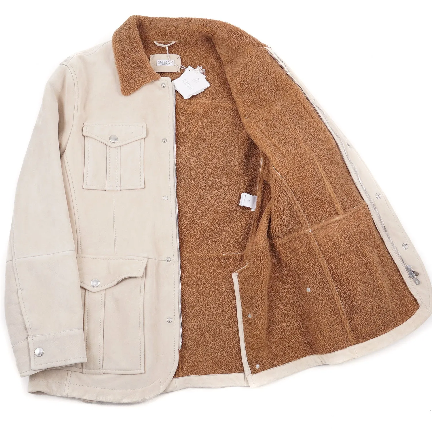 Brunello Cucinelli Shearling Leather Field Jacket