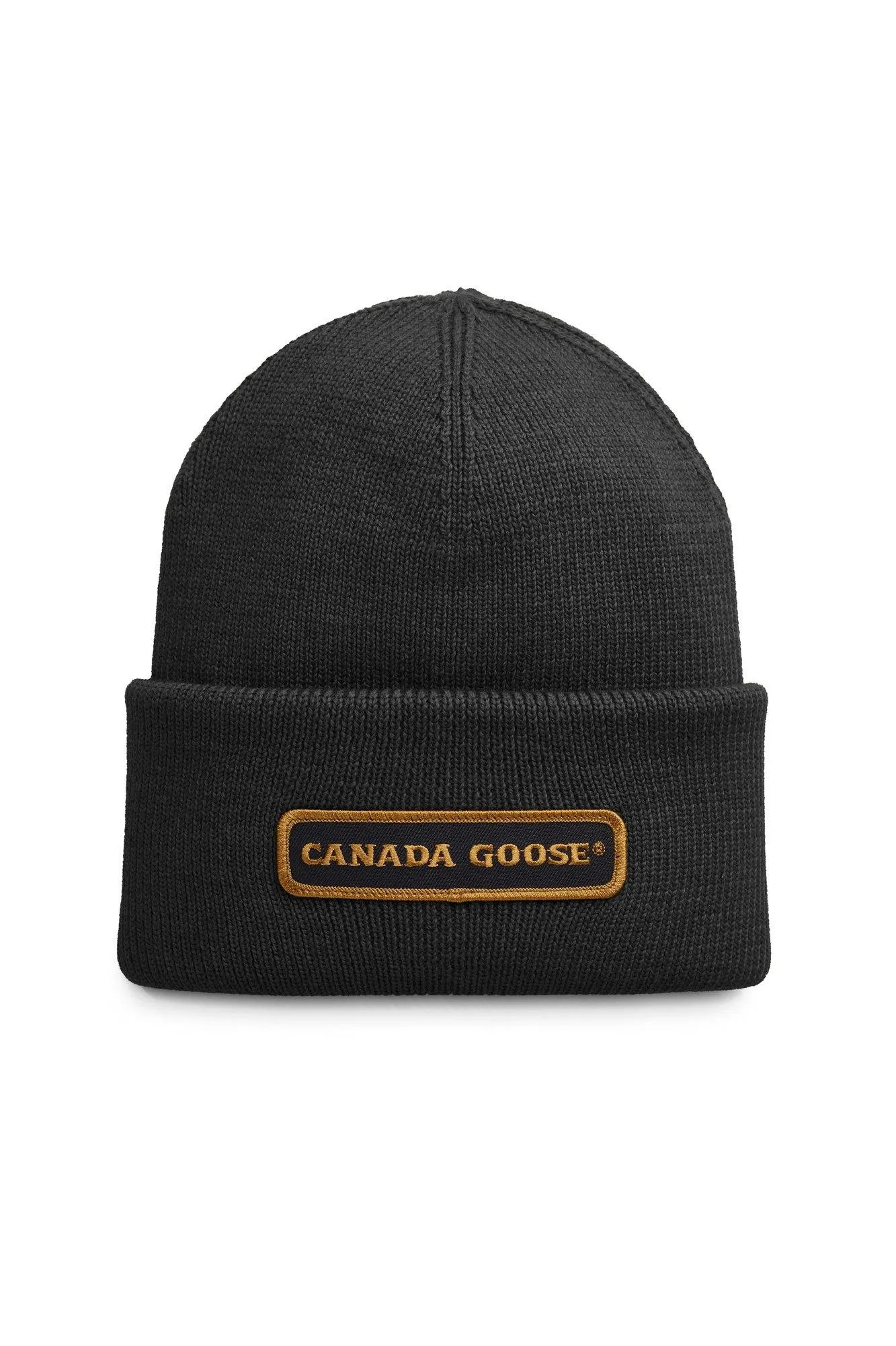 Canada Goose Mens Winter Accessories Emblem Rib Toque - Black