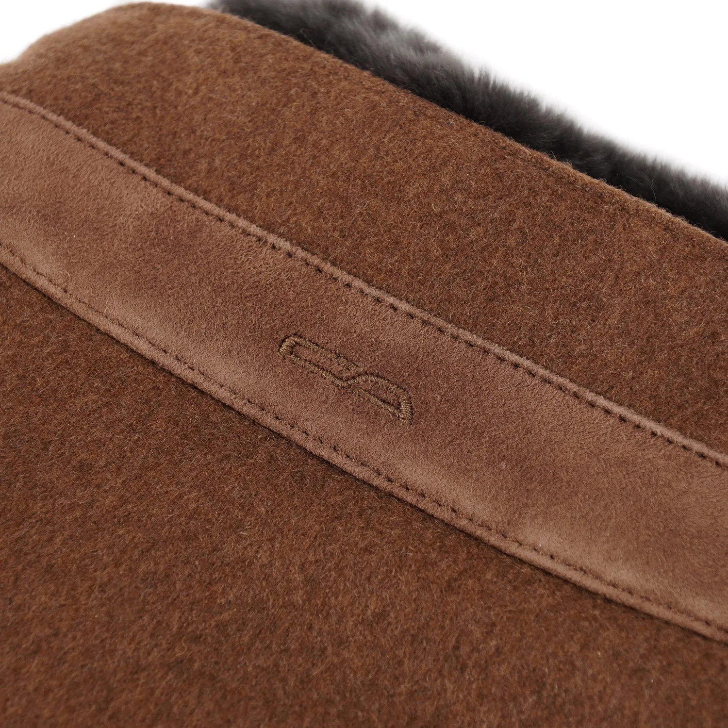 Cesare Attolini Down-Filled Cashmere Coat with Fur Collar