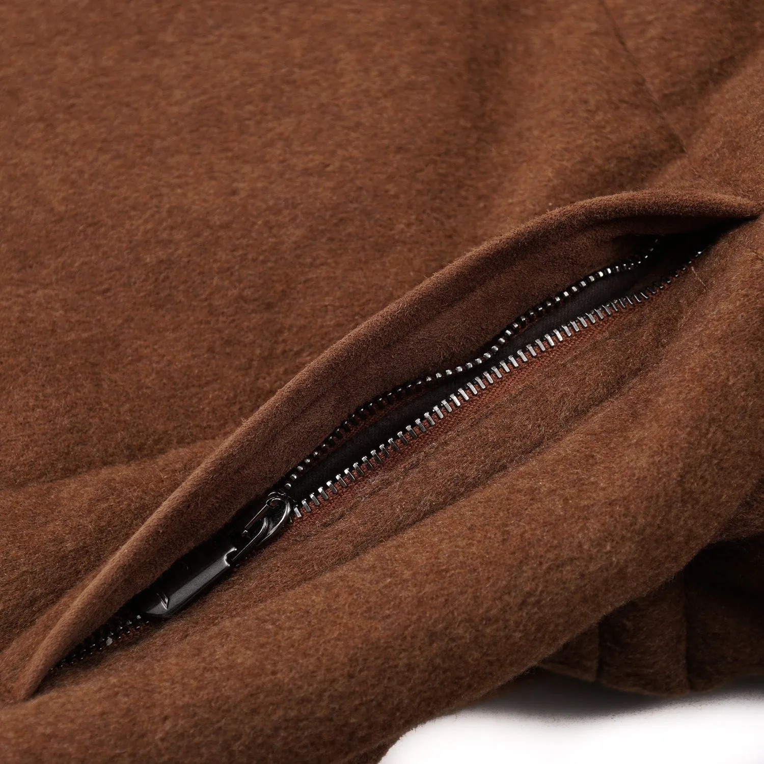 Cesare Attolini Down-Filled Cashmere Coat with Fur Collar