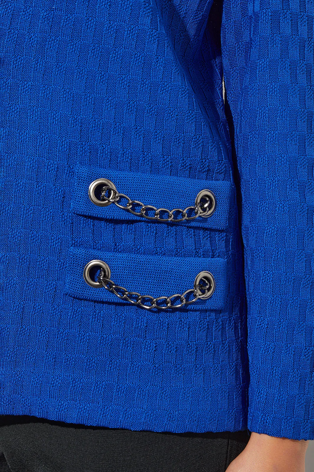 Chain Detail Classic Knit Jacket