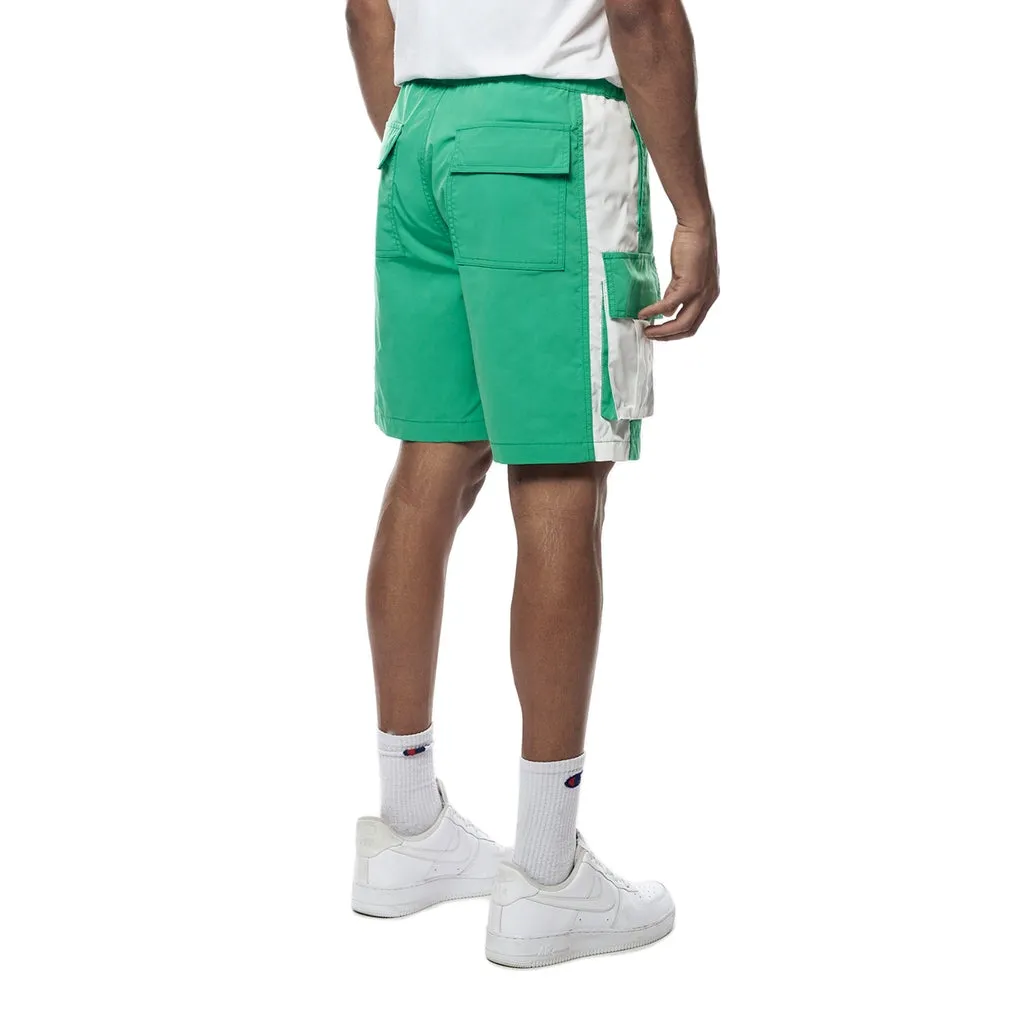 Color block Utility Windbreaker Shorts - Green Grass