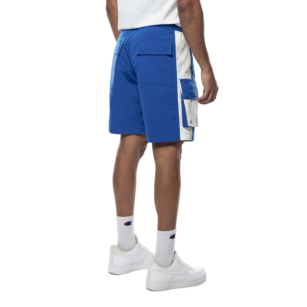 Color block Utility Windbreaker Shorts - Royal Blue