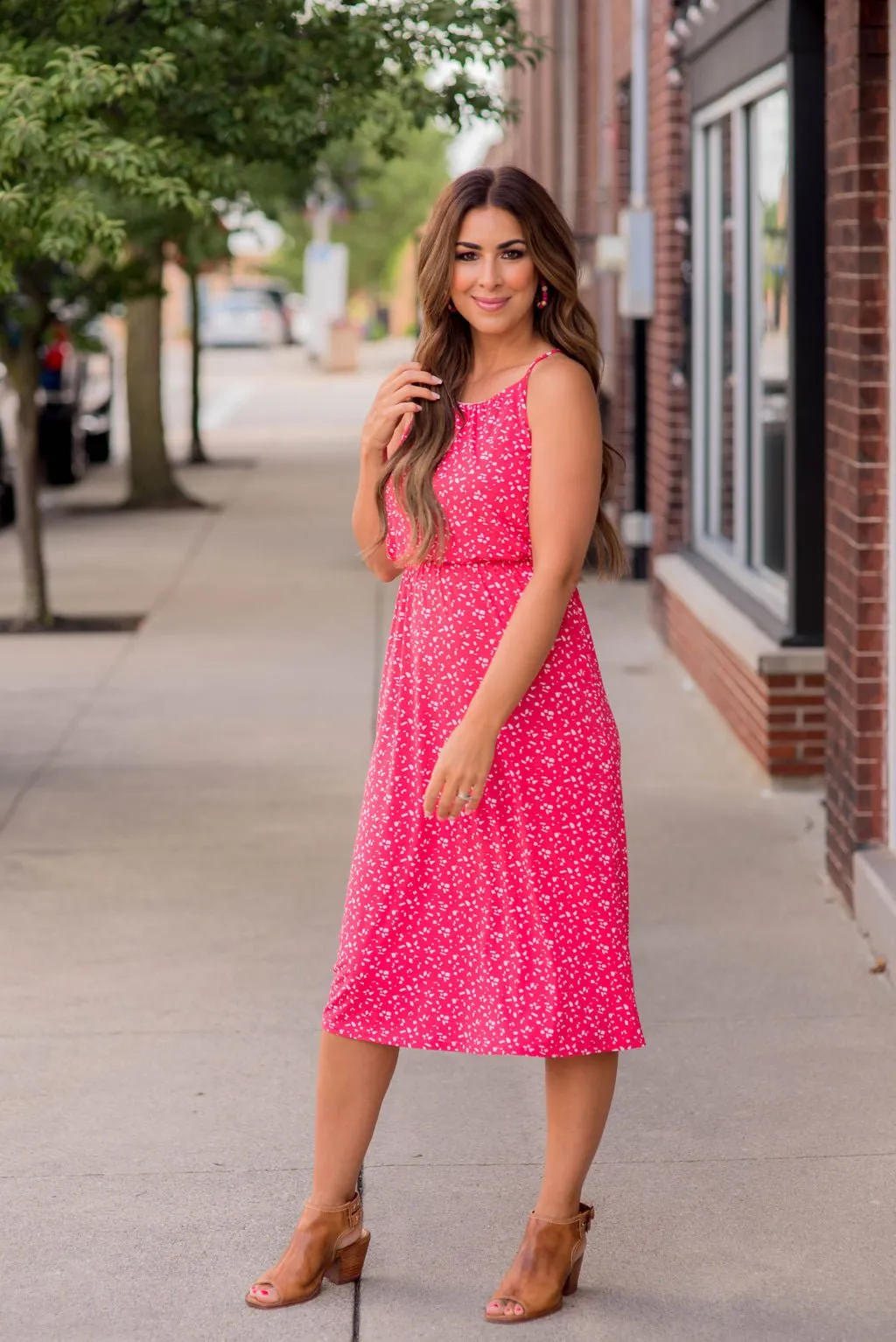 Confetti Halter Tank Midi Dress