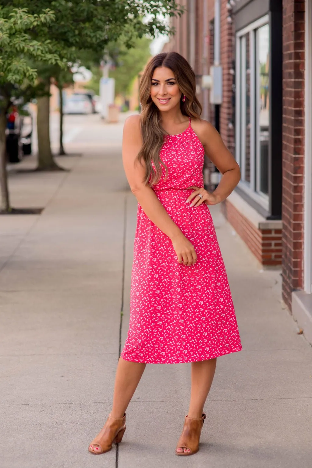 Confetti Halter Tank Midi Dress