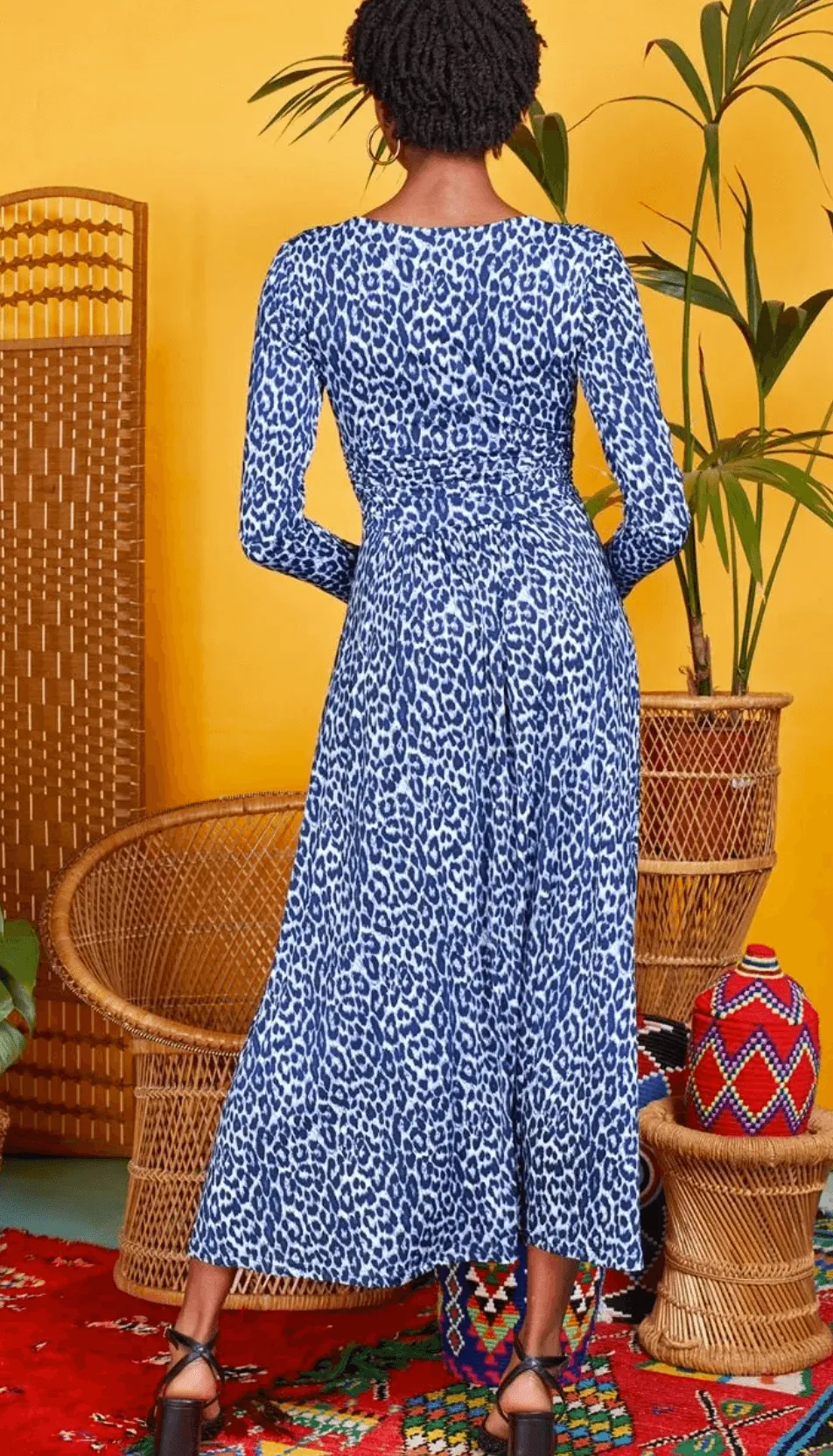 Crawford Navy Leopard Maxi Dress