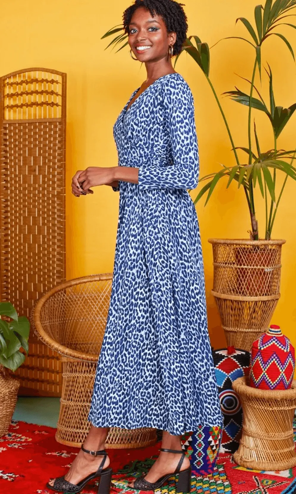 Crawford Navy Leopard Maxi Dress