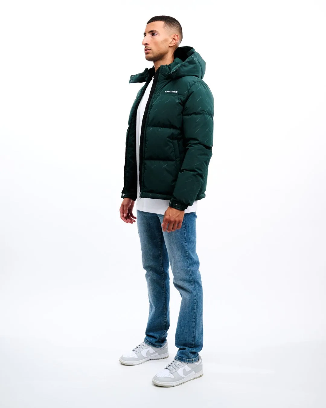 CROYEZ ALLOVER PUFFER JACKET - DARK GREEN