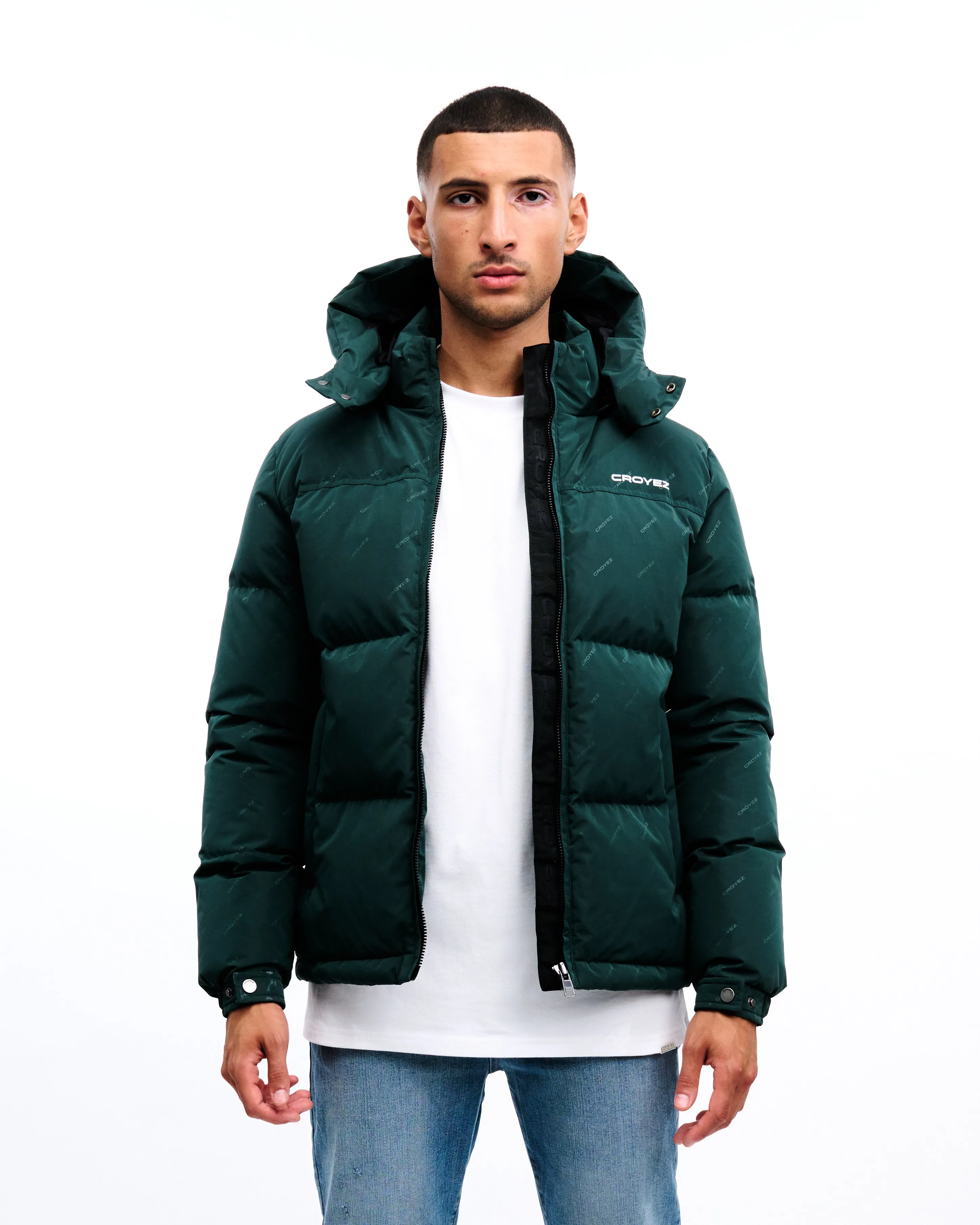 CROYEZ ALLOVER PUFFER JACKET - DARK GREEN