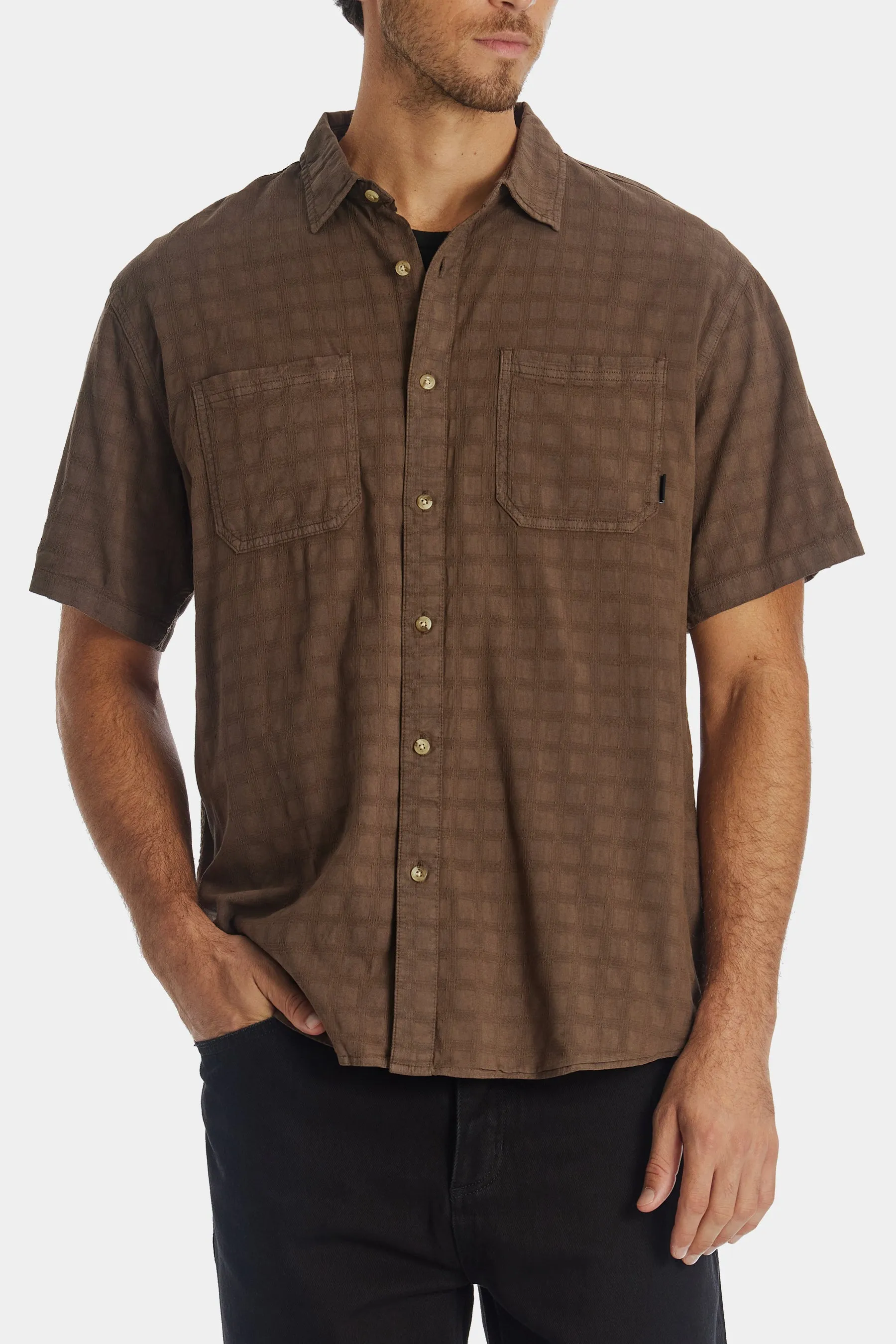 Disruption Jacquard Check Short Sleeve Shirt