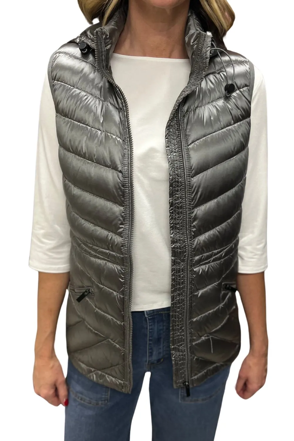 Down Filled Puffer Vest | Platinum