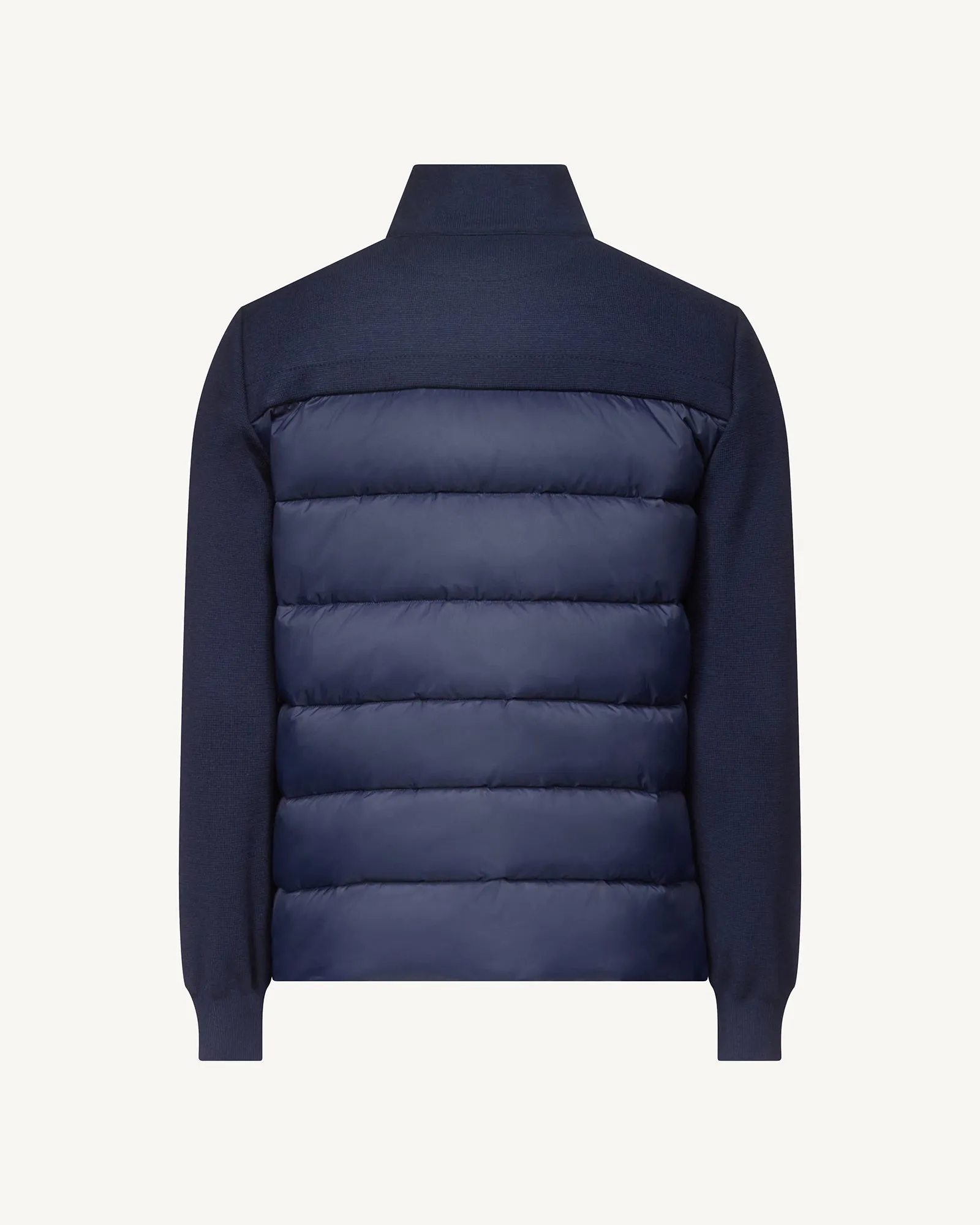 Fargo bi-material knit down jacket Navy