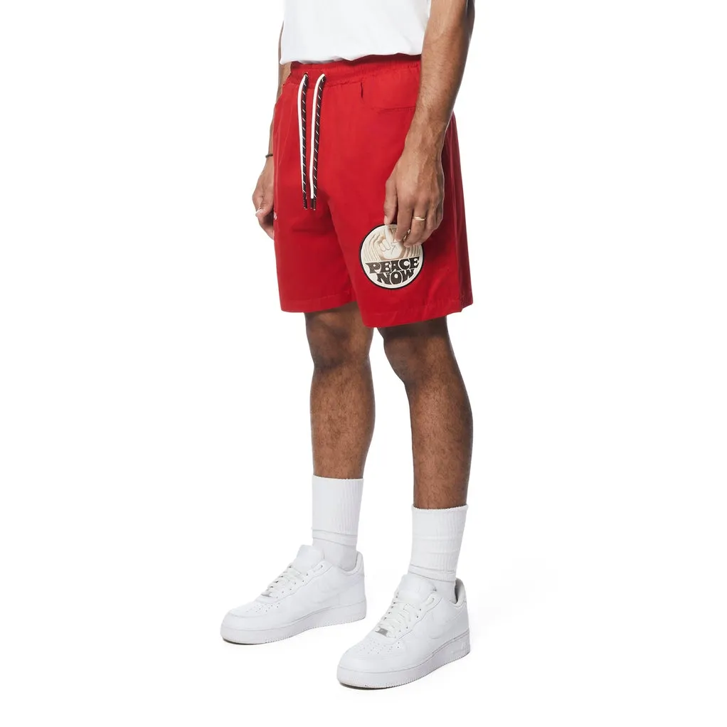 Fashion Military Windbreaker Shorts - Red