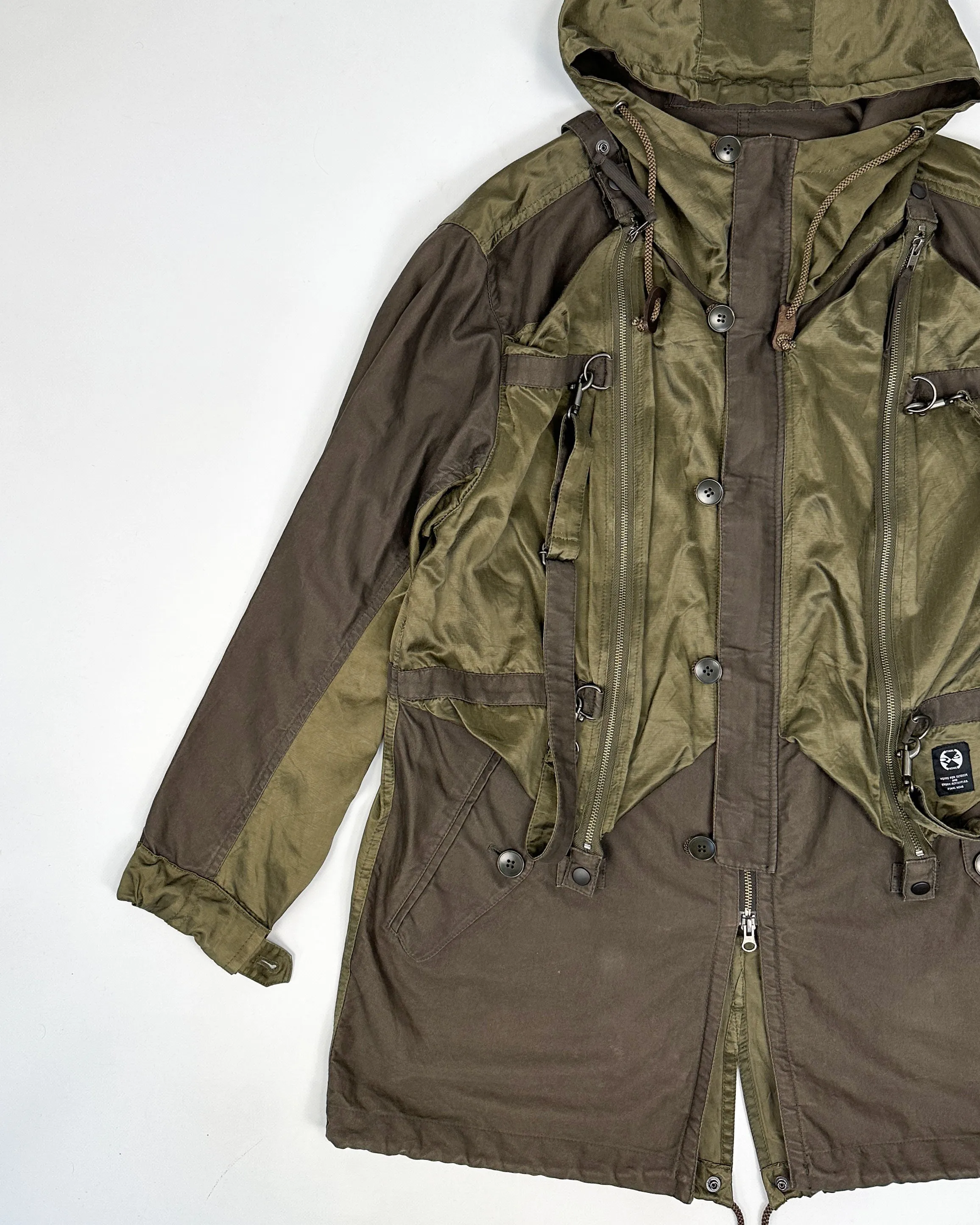 Final Home By Kosuke Tsumura Green & Brown Parachute Tactical Jacket 2000's