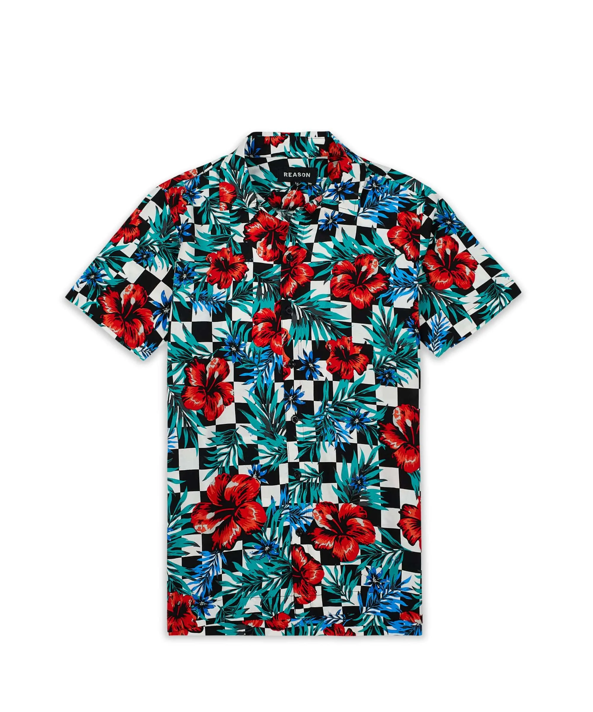 Floral Check Print Short Sleeve Shirt