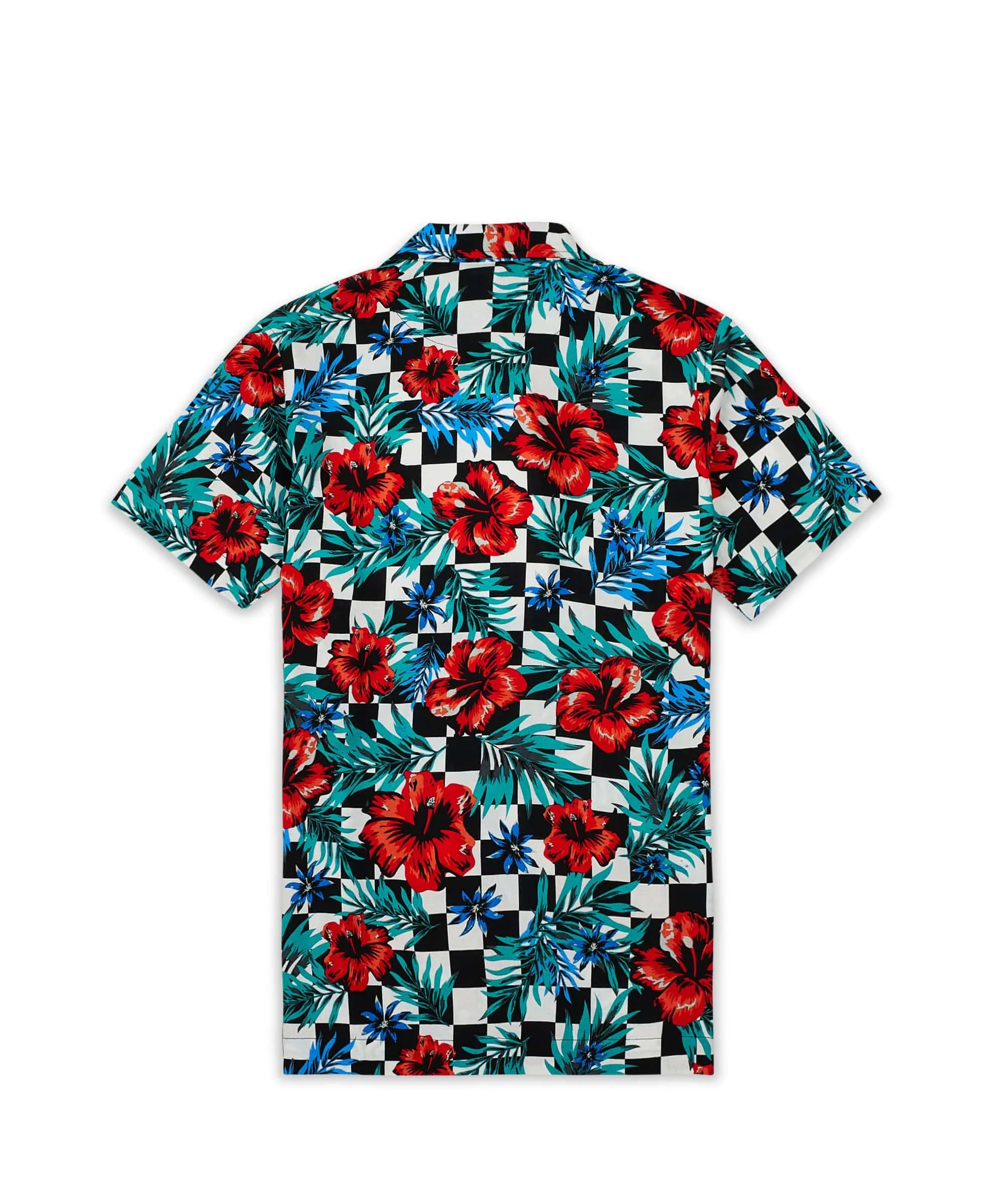 Floral Check Print Short Sleeve Shirt