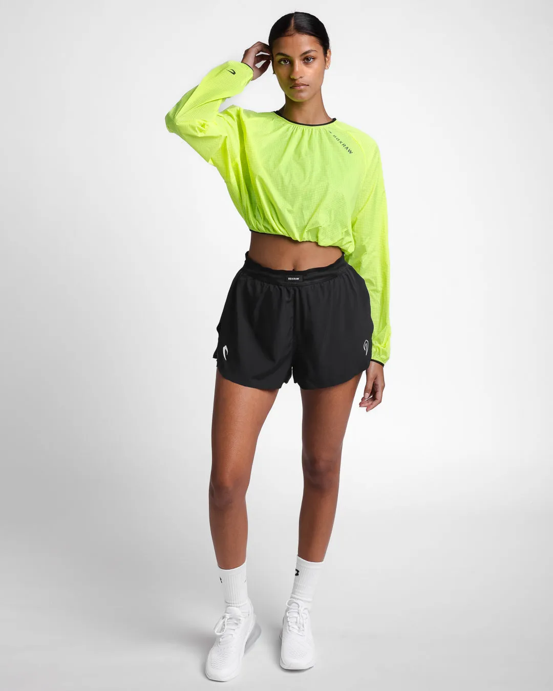 Genaro Cropped Windbreaker Crew - Neon Yellow