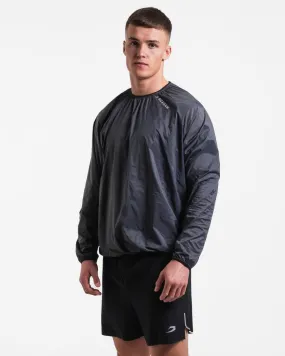 Genaro Oversized Windbreaker Crew - Charcoal