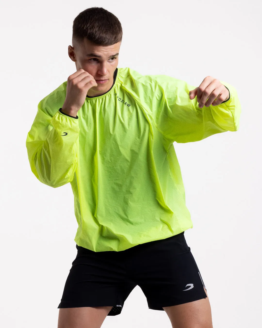 Genaro Oversized Windbreaker Crew - Neon Yellow