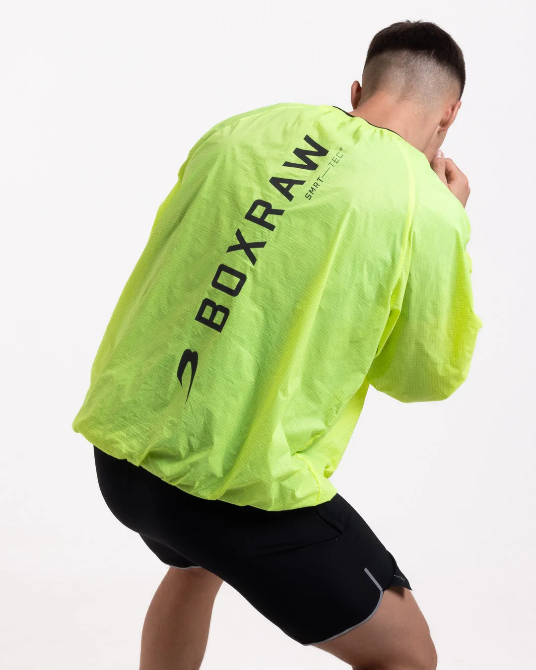 Genaro Oversized Windbreaker Crew - Neon Yellow